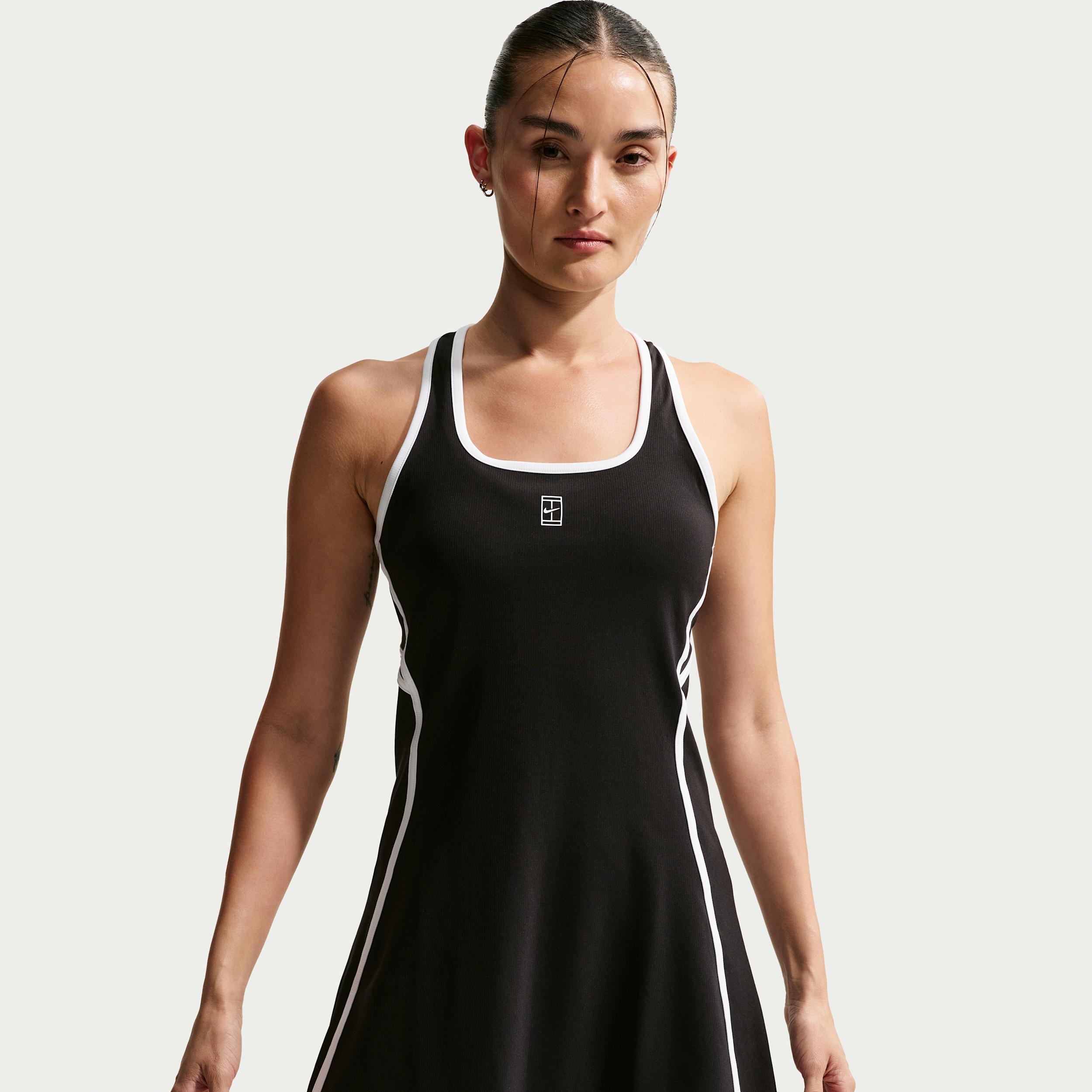 slim fit dress slacks Nike Dri-Fit Advantage Tennis Dress - White/Black main image 1