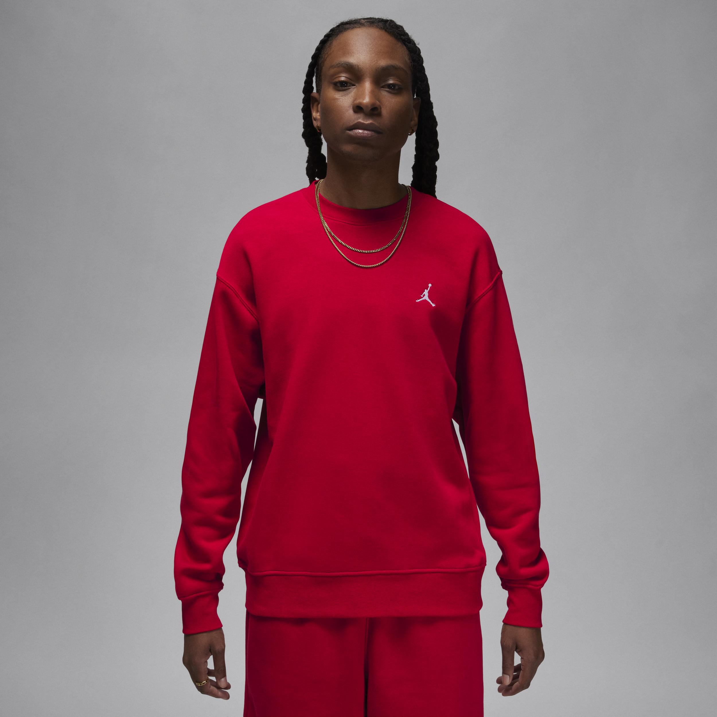 Nike Jordan Brooklyn Fleece Crew neck Sweatshirt in Red for Men