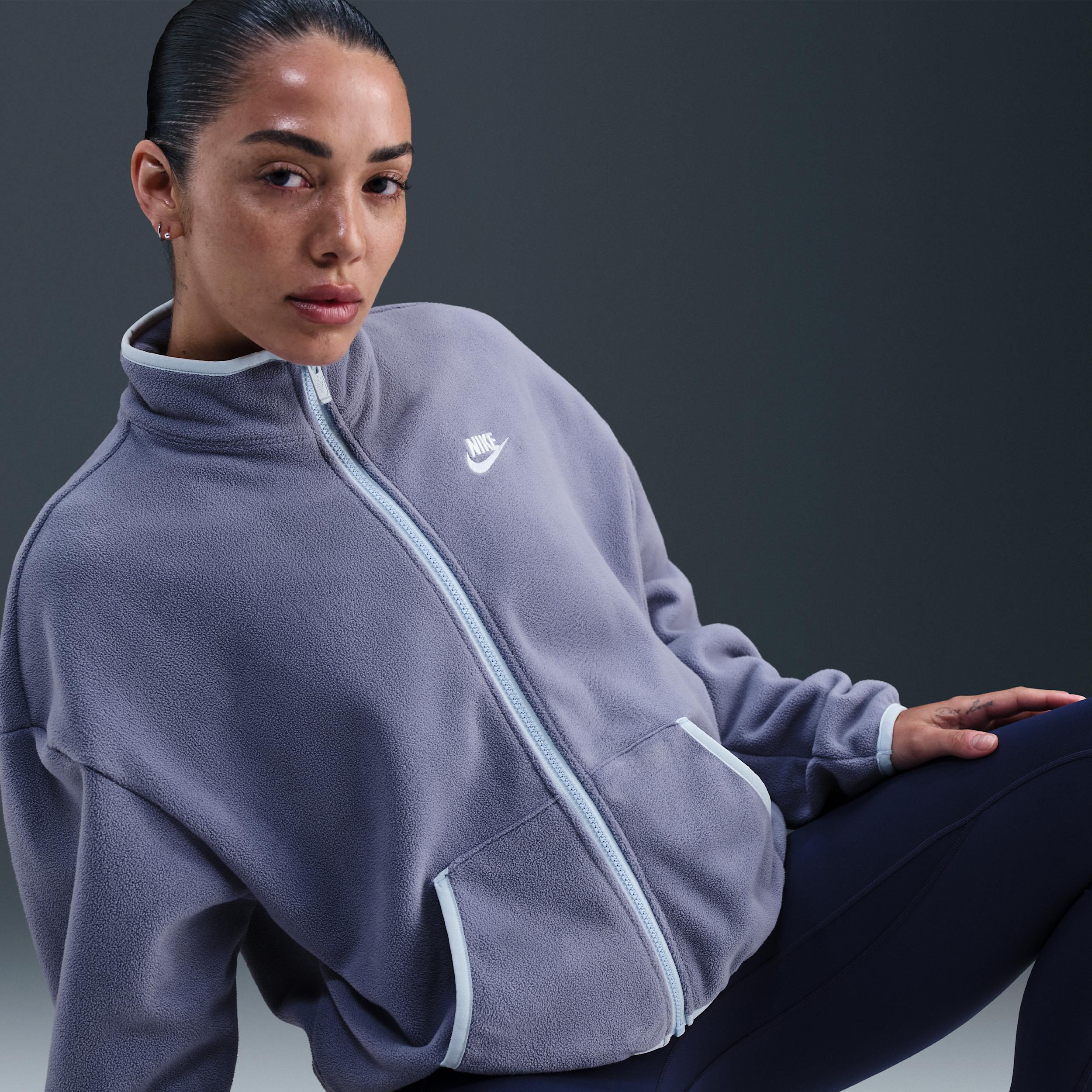 Nike Sportswear Club Fleece Loose Cozy Track Jacket in Blue Lyst