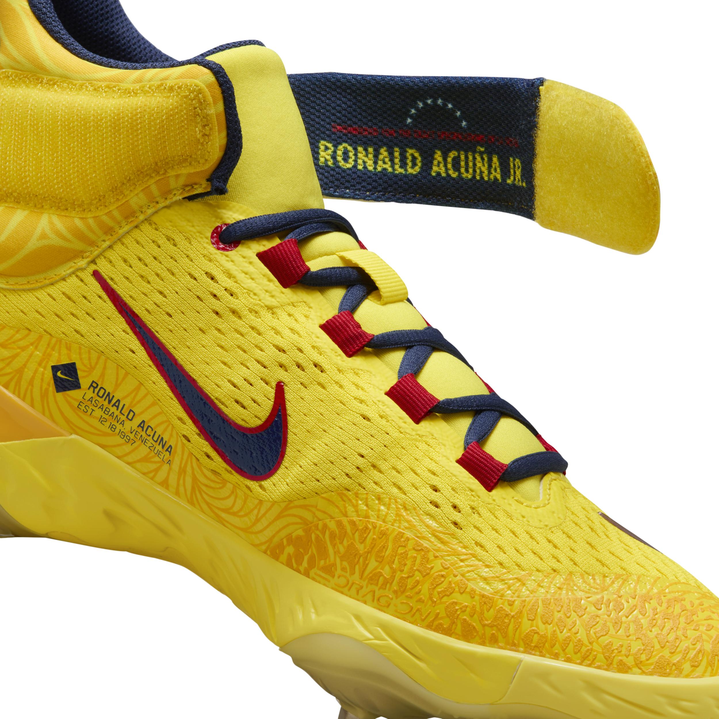Nike Alpha Huarache Elite 4 Mid ronald Acuna Jr. Baseball Cleats in Yellow for Men Lyst