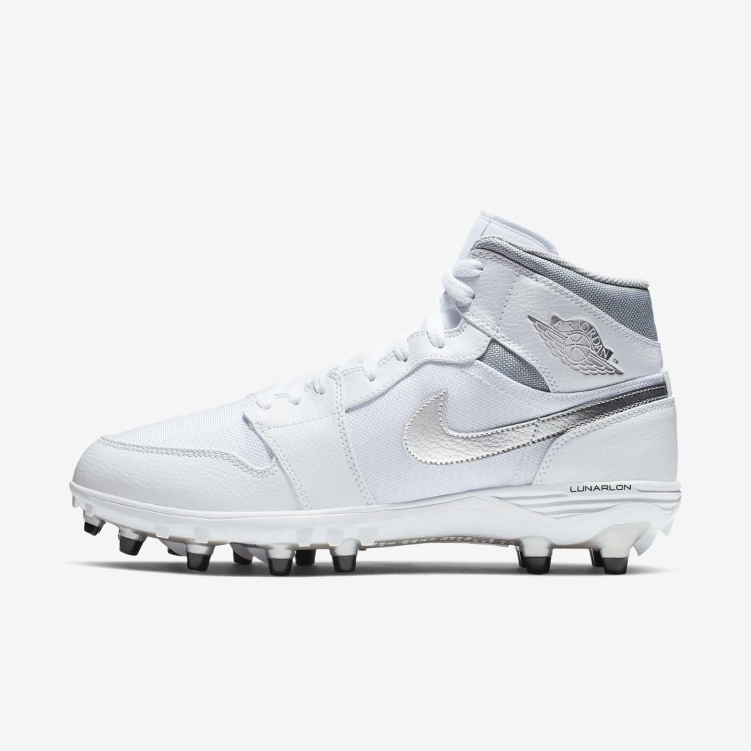 blue and white jordan football cleats