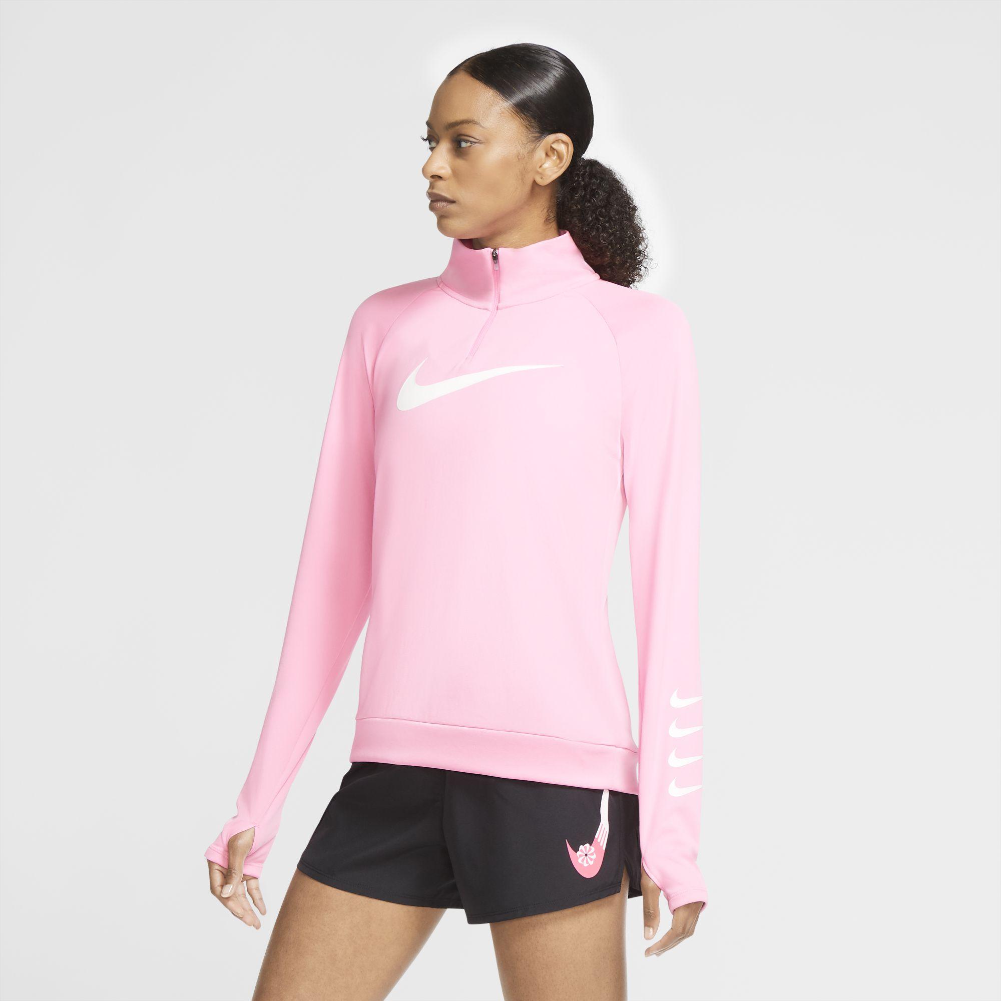 Nike Swoosh Run 1/2-zip Running Top Pink | Lyst UK