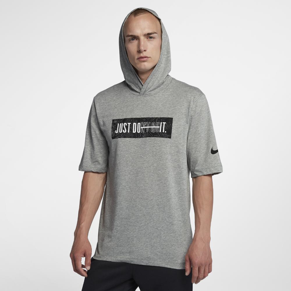 Nike Dri-fit "just Don't Quit" Men's Hooded Training T-shirt in Dark Grey  Heather (Gray) for Men | Lyst