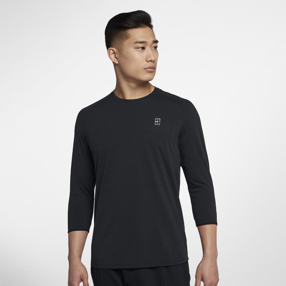 Nike Court Dry Challenger Men's 3/4-sleeve Tennis Top in Black/Black/Black  (Black) for Men - Lyst