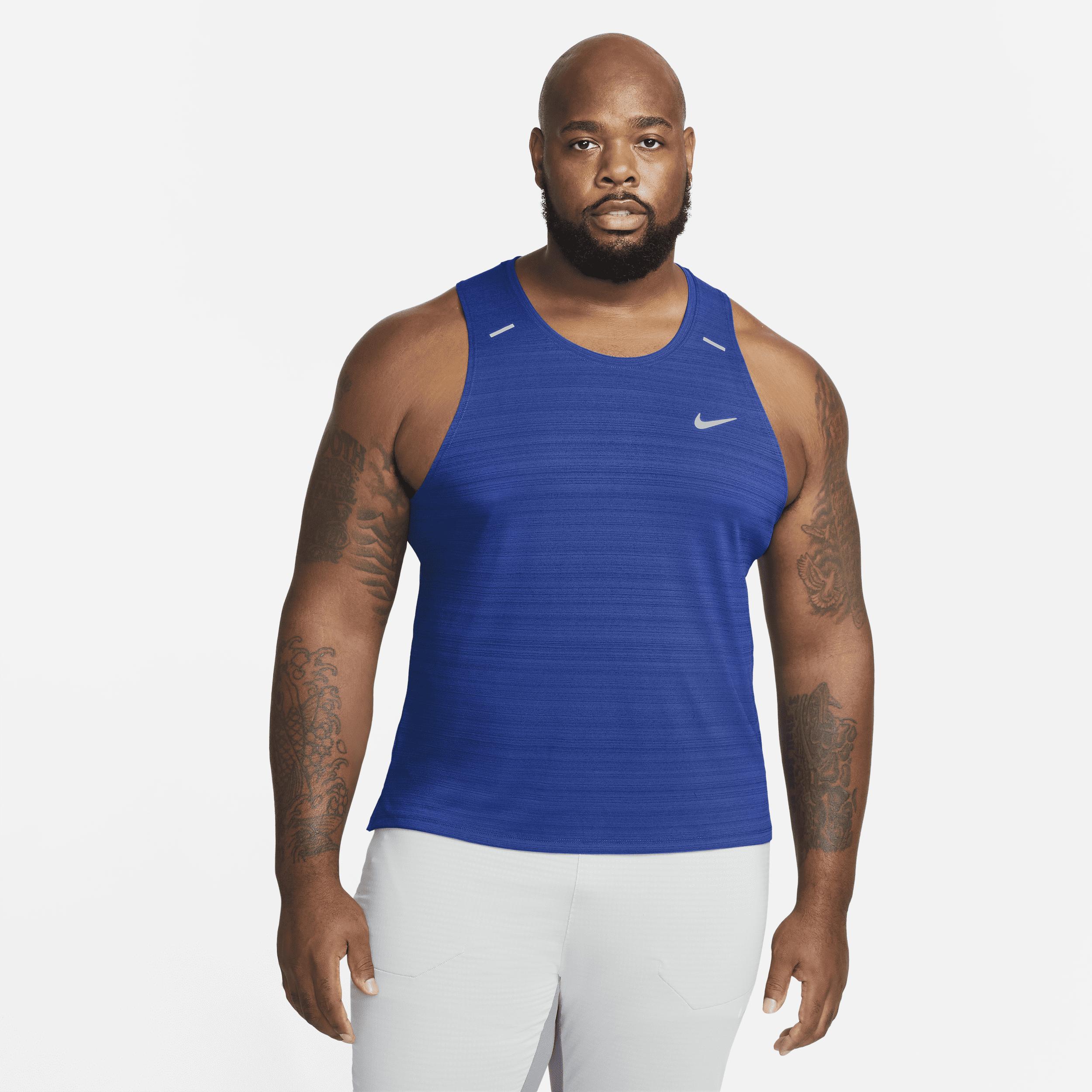 Nike Dri-fit Miler Running Tank in Blue for Men | Lyst