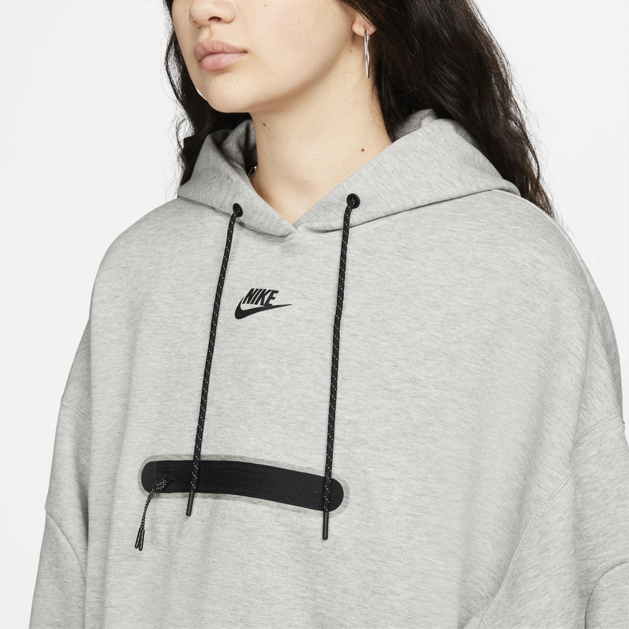 Nike Sportswear Tech Fleece Over-oversized Crop Pullover Hoodie in Gray |  Lyst