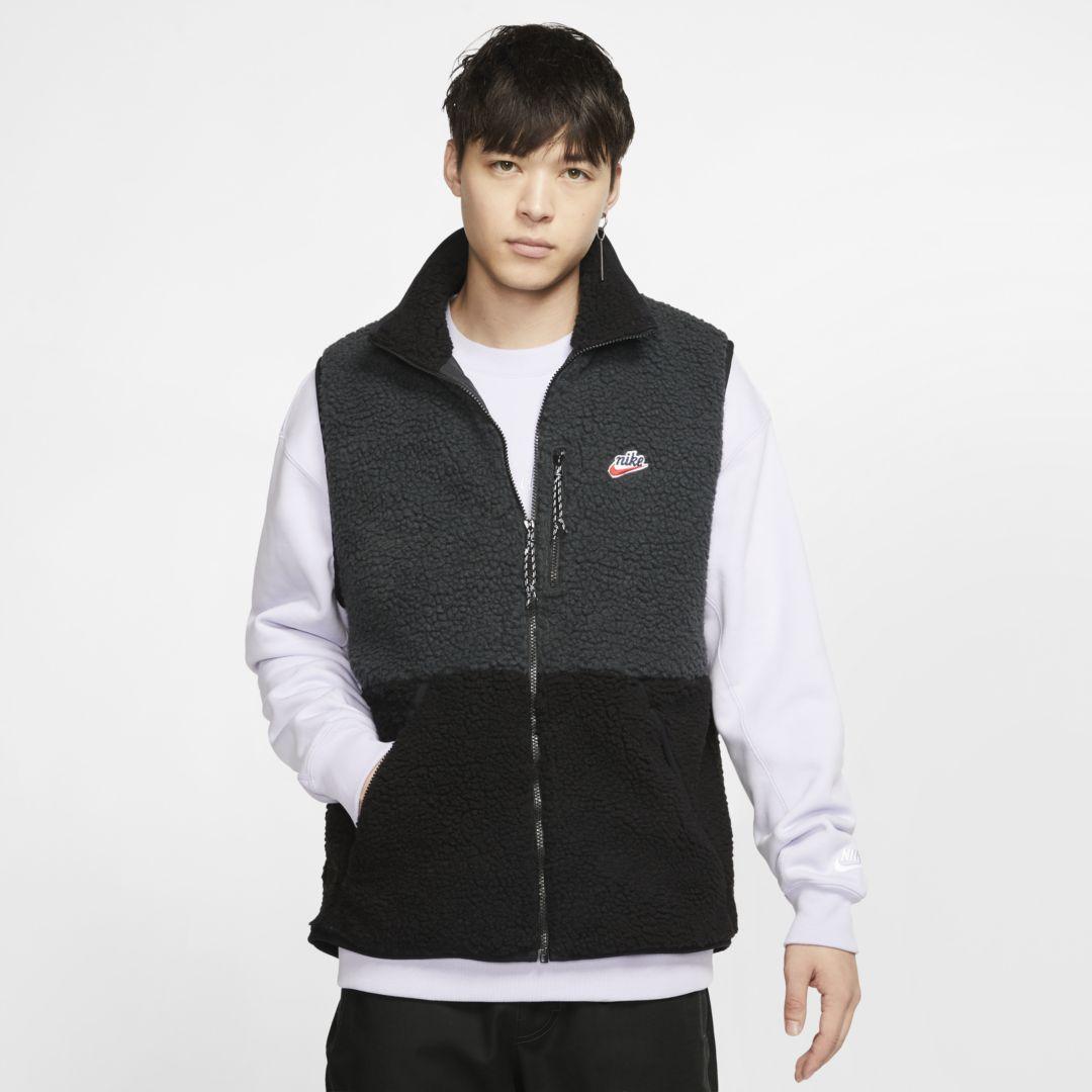 hybrid mens bag Nike Sportswear Sherpa Fleece Vest in Black for Men - Lyst