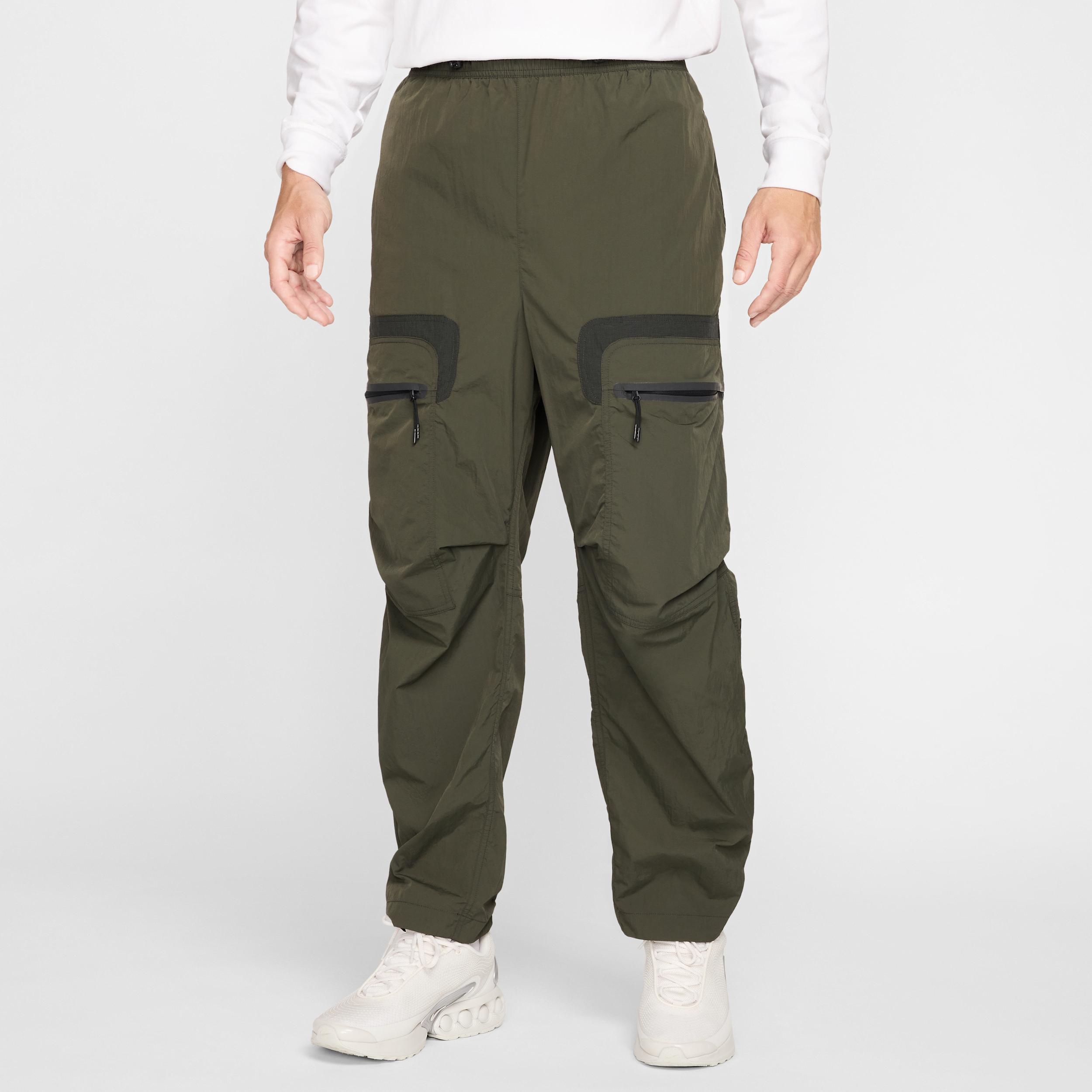 nike cargo woven track pants olive grey