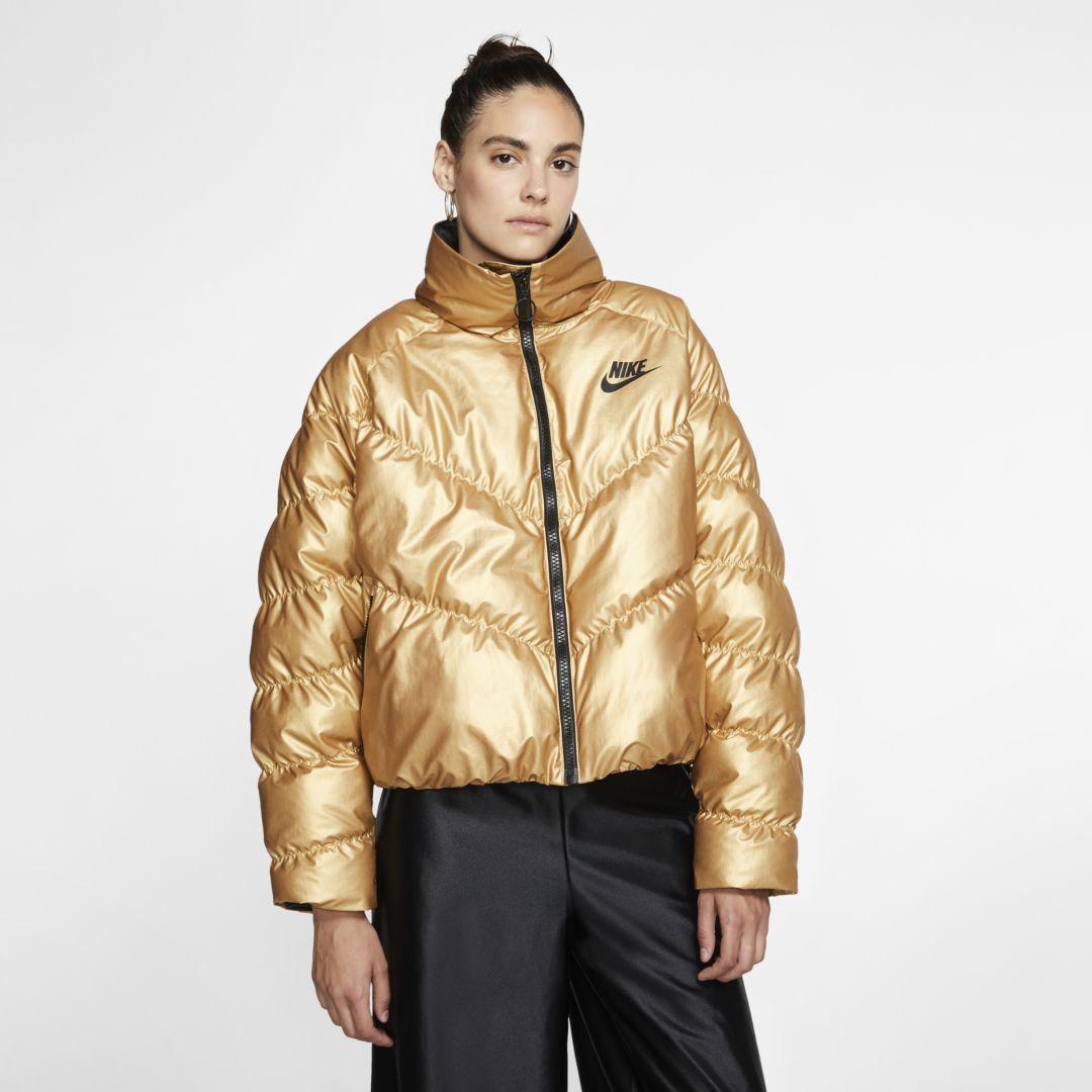 Nike Sportswear Synthetic Fill Shine Jacket (metallic Gold) - Clearance  Sale | Lyst