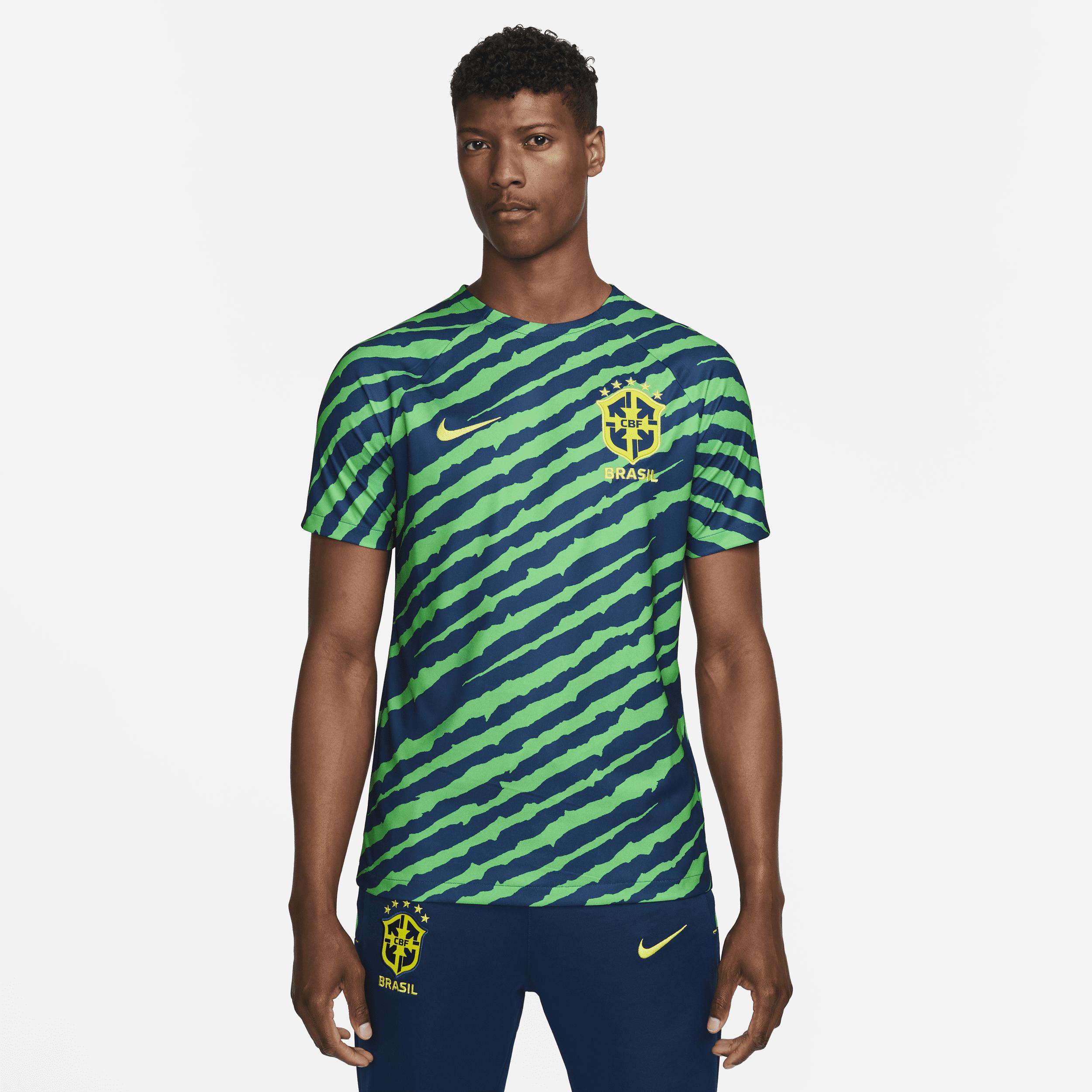 Nike Brazil Dri-fit Pre-match Football Top in Green for Men | Lyst