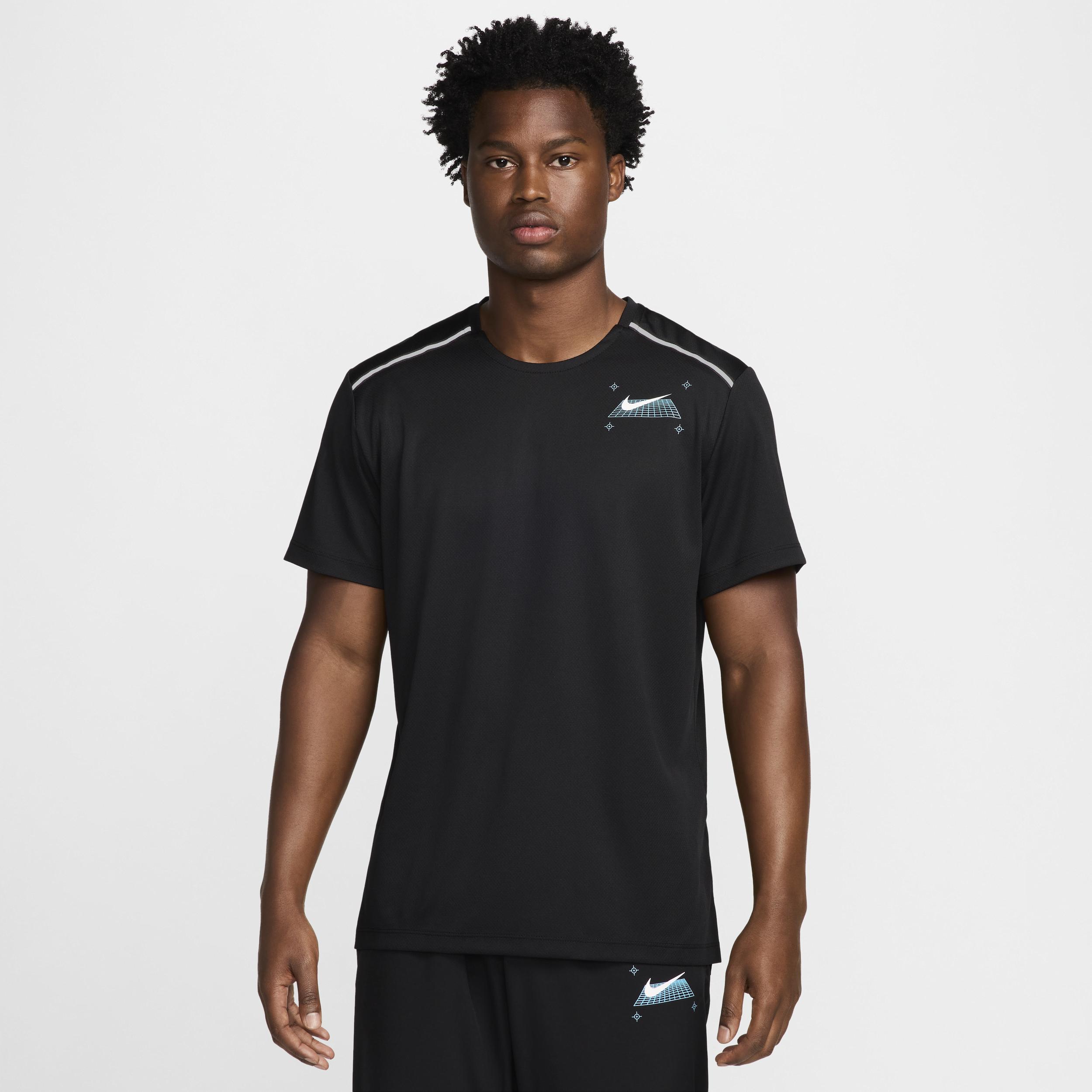 nike miler black t shirt