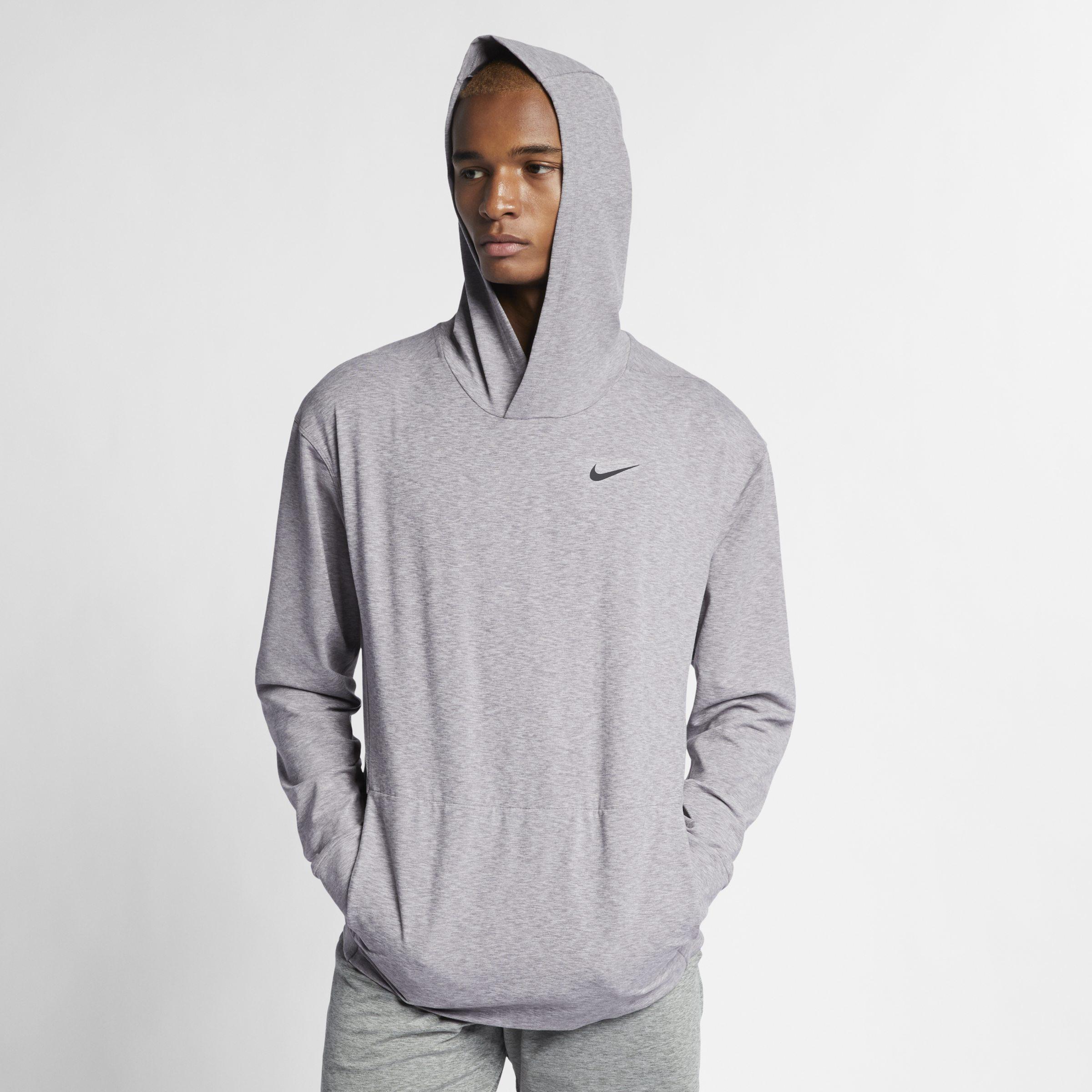 Nike Dri Fit Pullover Long Sleeve Training Hoodie In Gray For Men Lyst