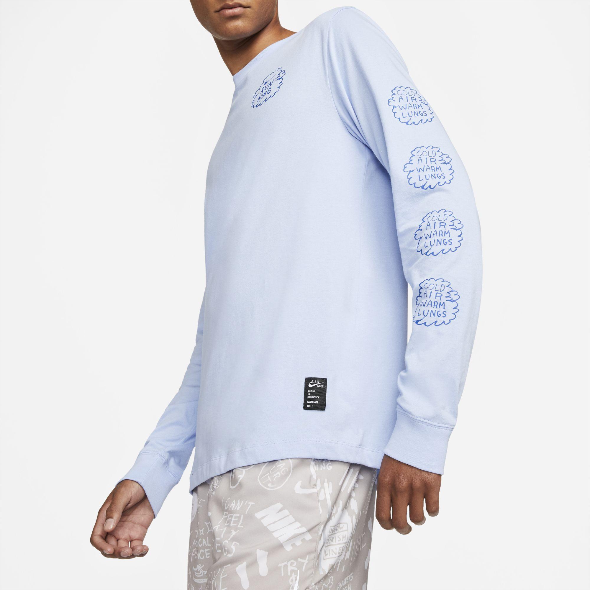 Nike Dri-fit Nathan Bell Long-sleeve Running T-shirt Blue for Men | Lyst UK