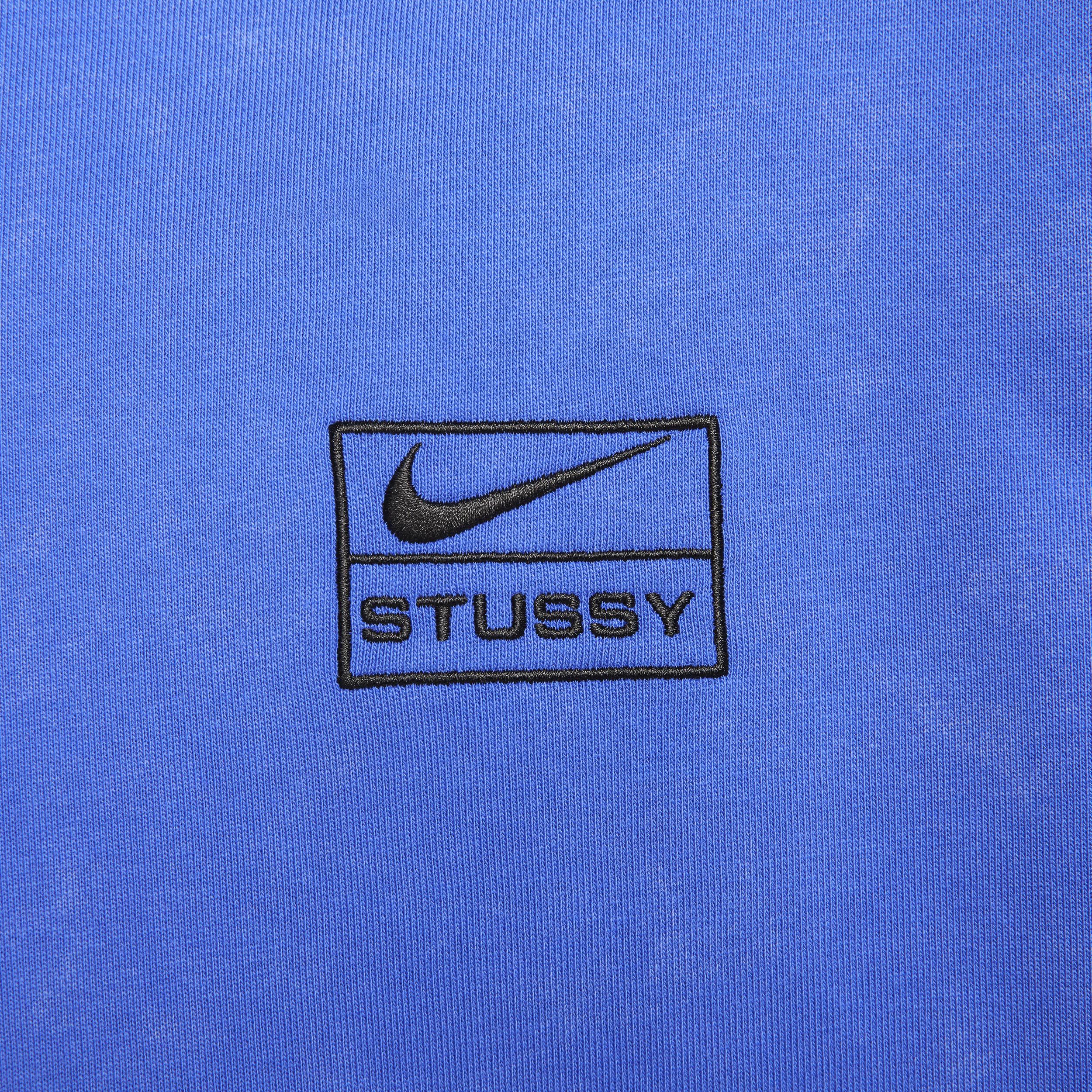 Nike X Stüssy Acid-washed Fleece Crew in Blue | Lyst