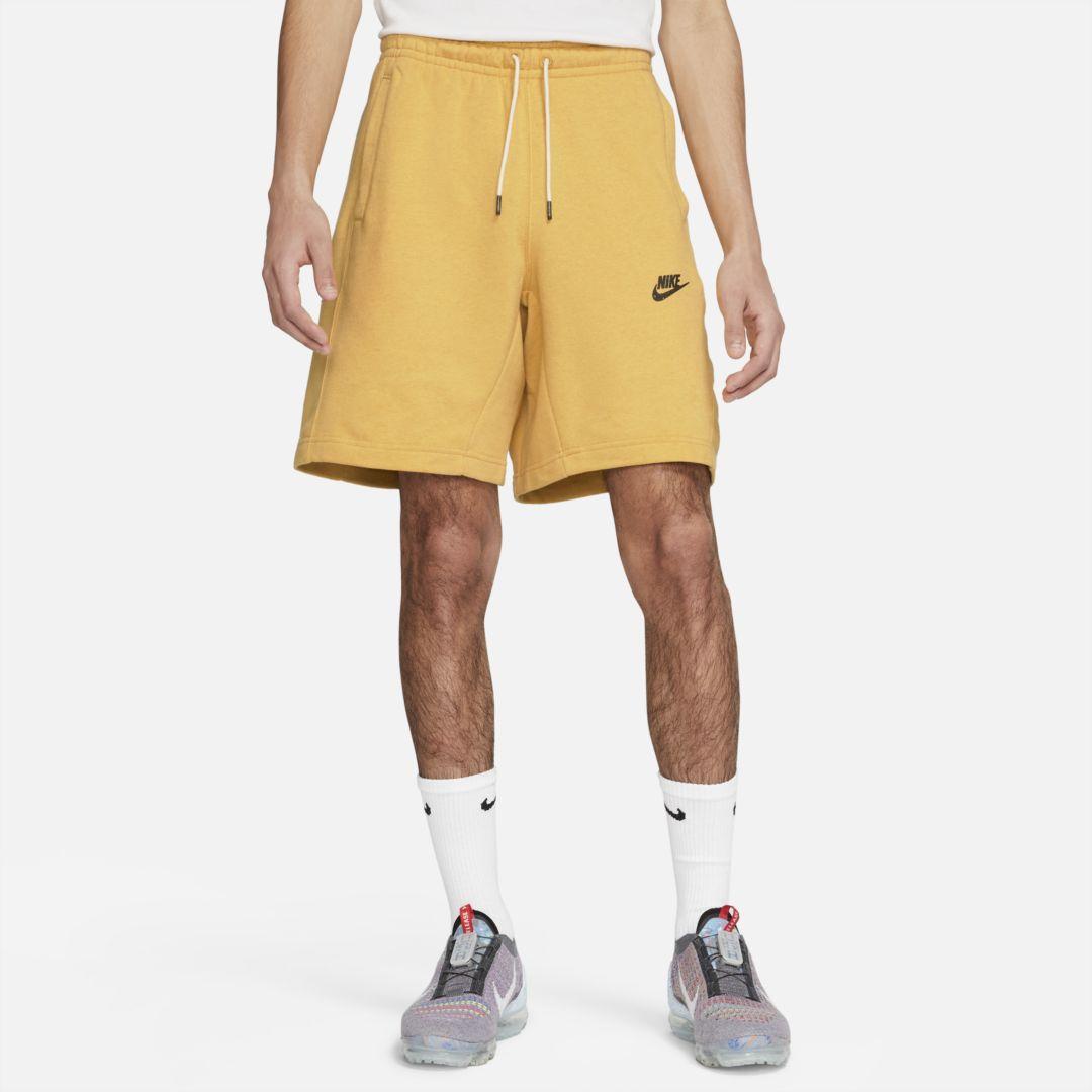 yellow fleece shorts