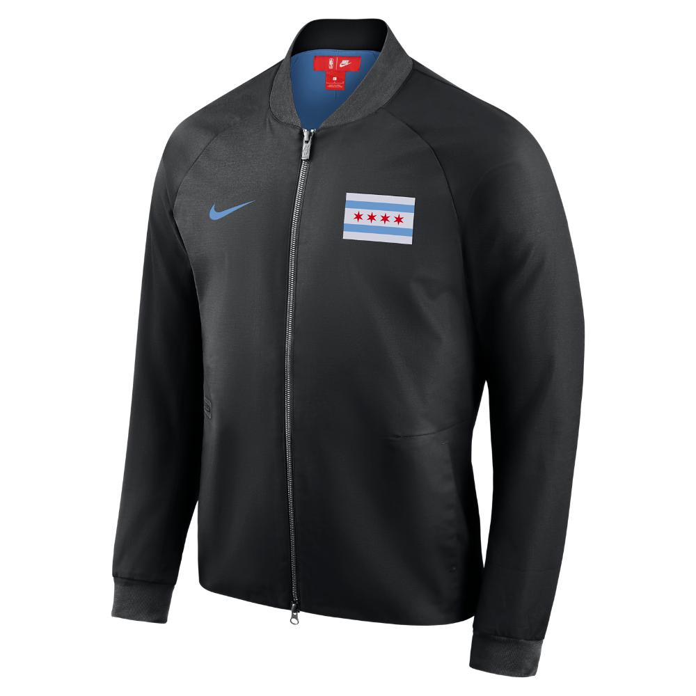 Nike Cotton Chicago Bulls City Edition Modern Men's Nba Varsity Jacket in  Black for Men | Lyst