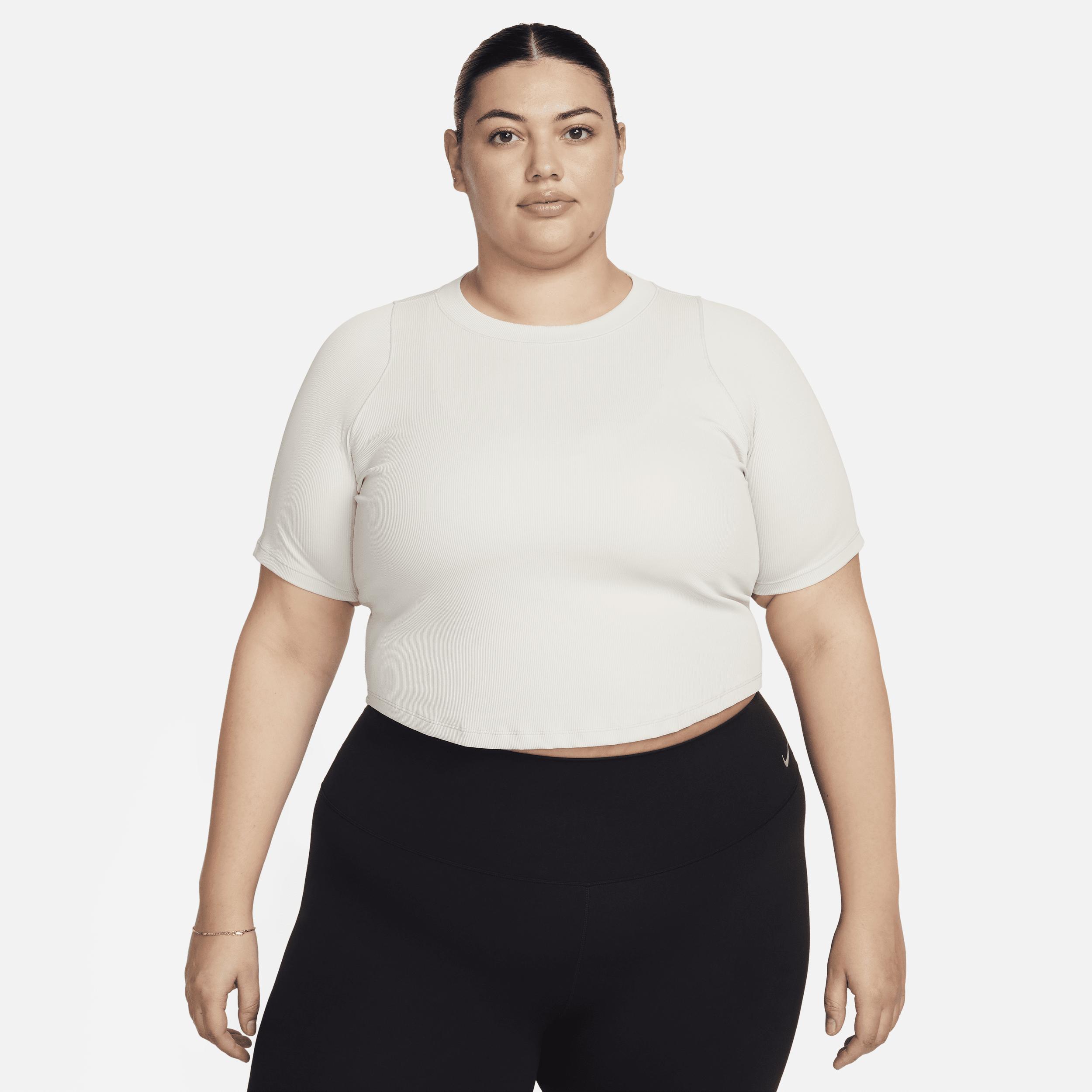 White nike crop top deals