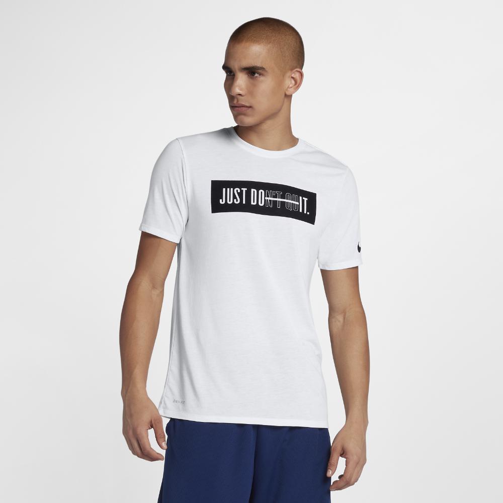 Nike Dri-fit "just Don't Quit" Men's Training T-shirt in White/Black  (White) for Men | Lyst