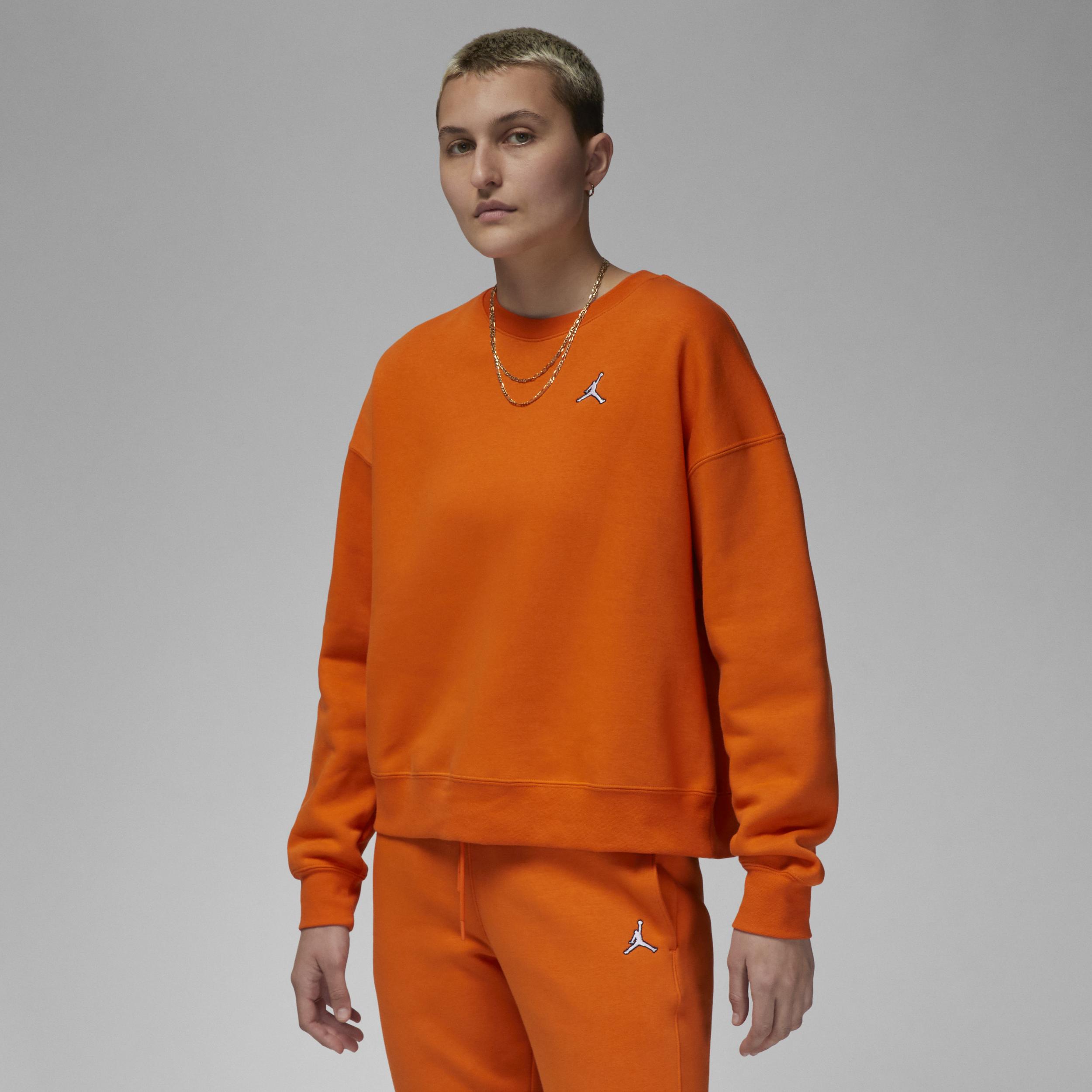 Nike Jordan Brooklyn Fleece Crew-neck Sweatshirt In Orange, | Lyst