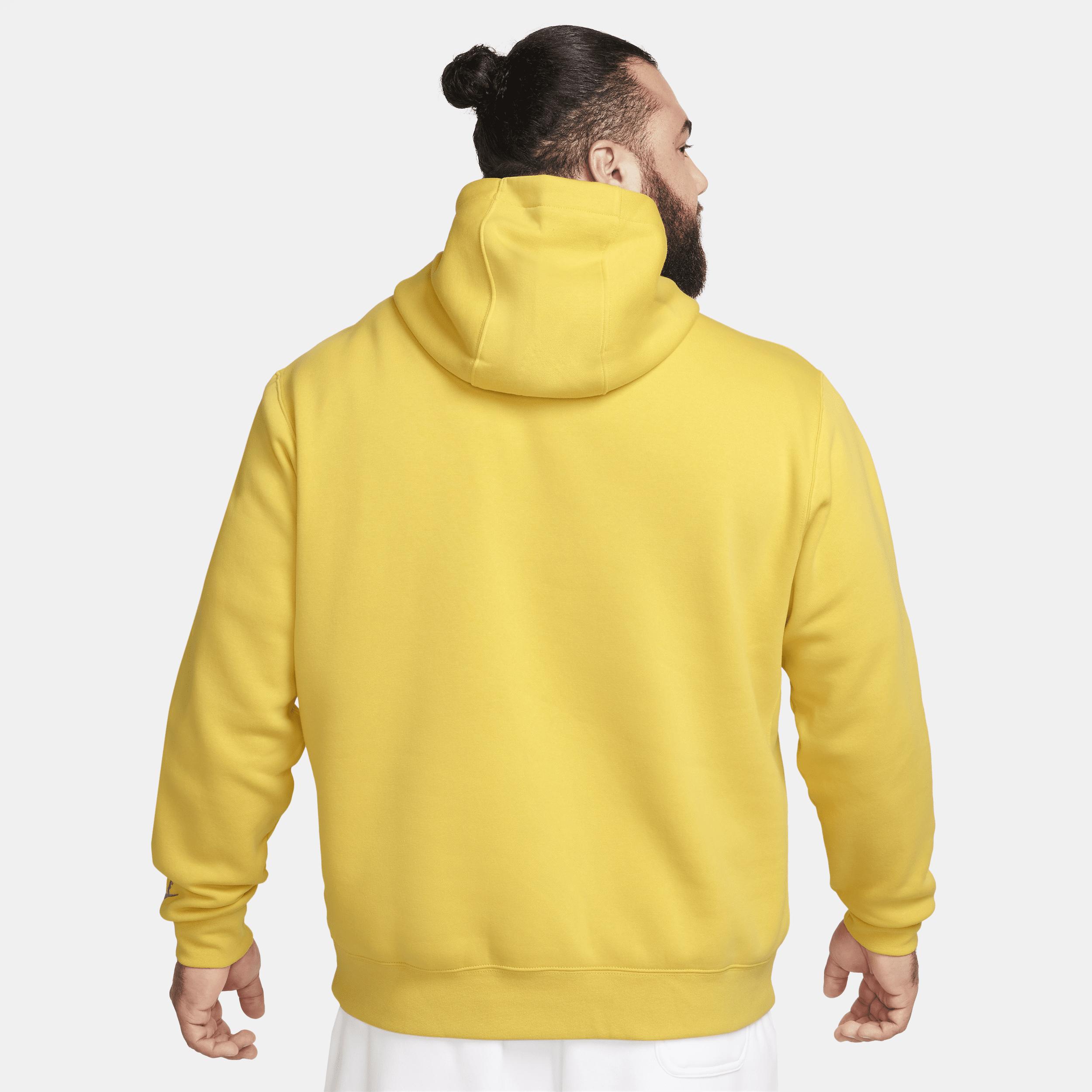 Nike Club Fleece Brushed back Graphic Hoodie in Yellow for Men Lyst