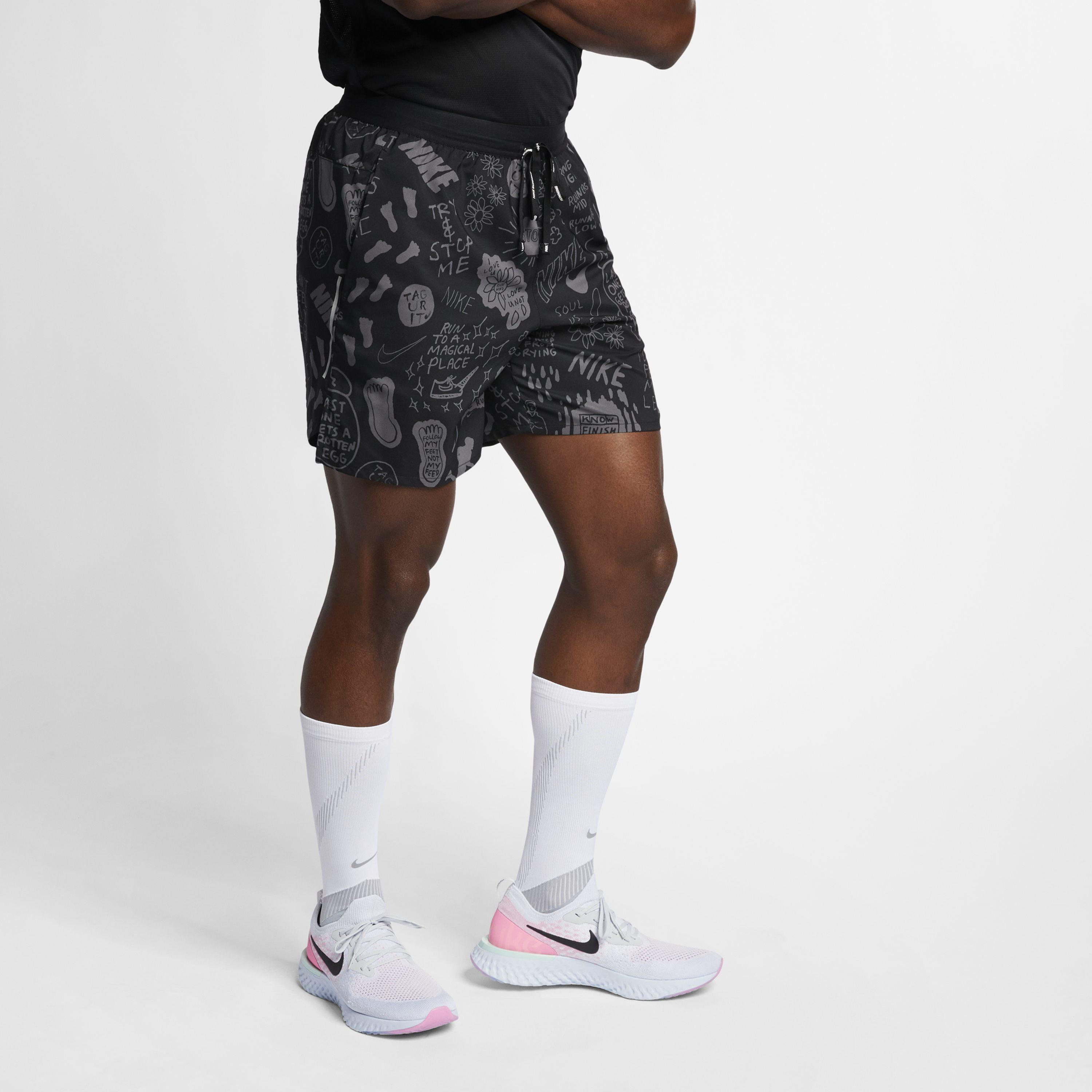men's nike flex stride nathan bell 7 inch printed running shorts