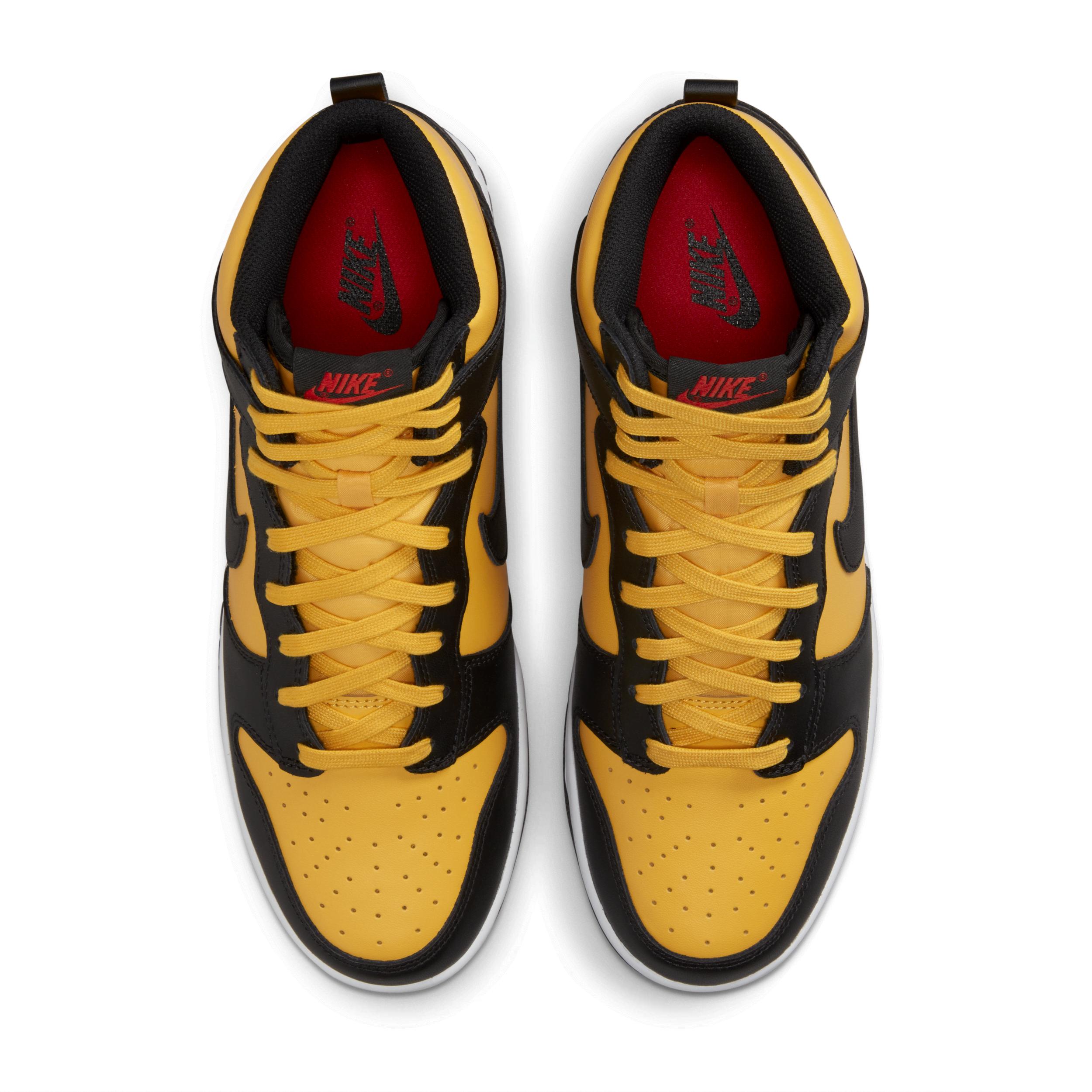 Black and yellow nike dunks high hotsell