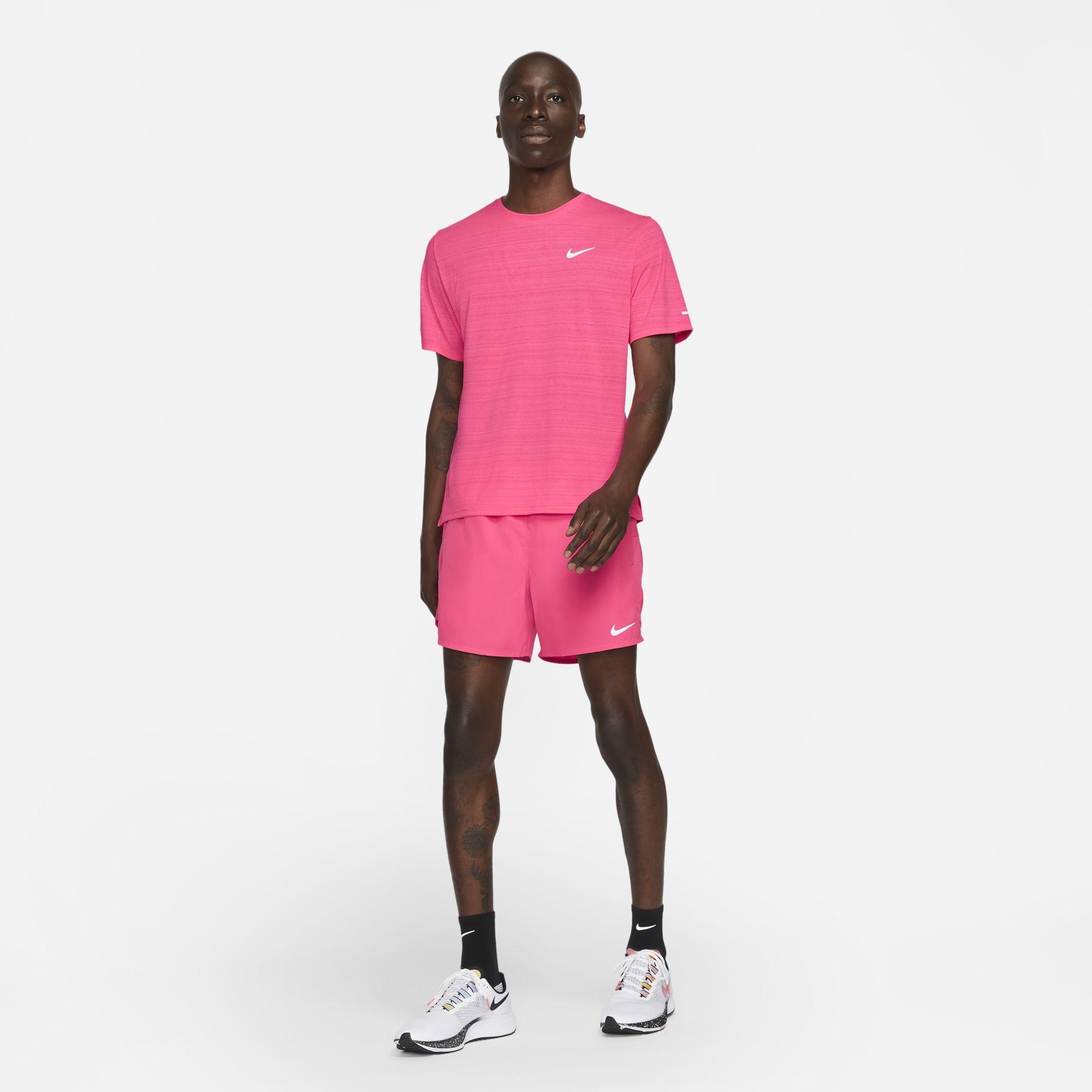 Nike Dri-fit Miler Running Top Pink for Men | Lyst Australia
