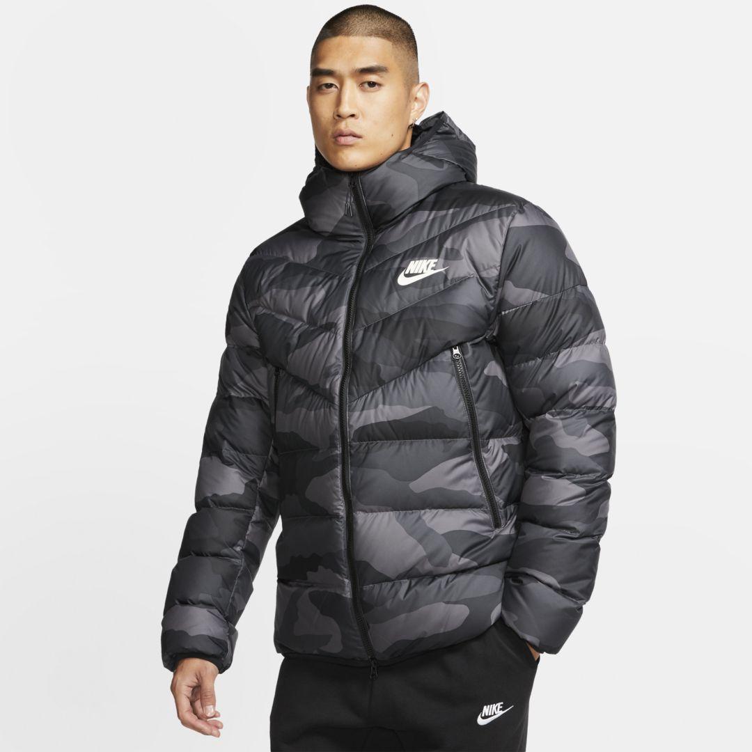 Nike Sportswear Down-fill Windrunner Printed Hooded Puffer Jacket in