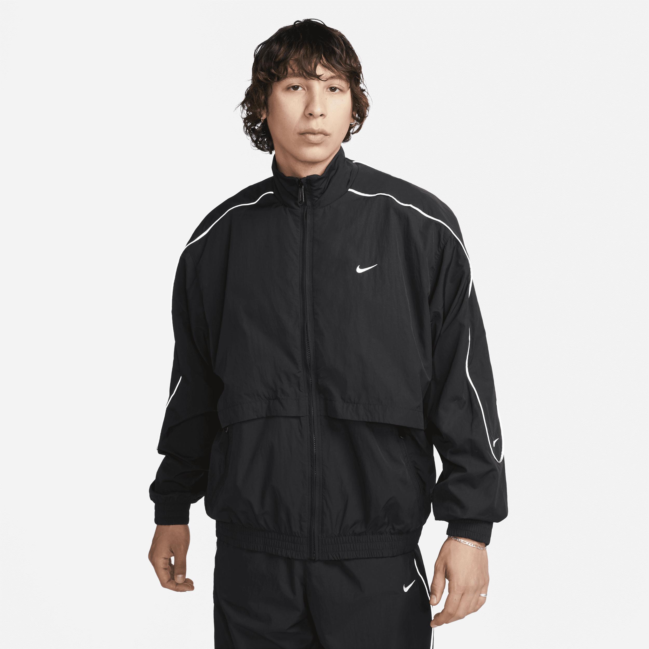 Nike Sportswear Solo Swoosh Woven Tracksuit Jacket in Black for Men | Lyst