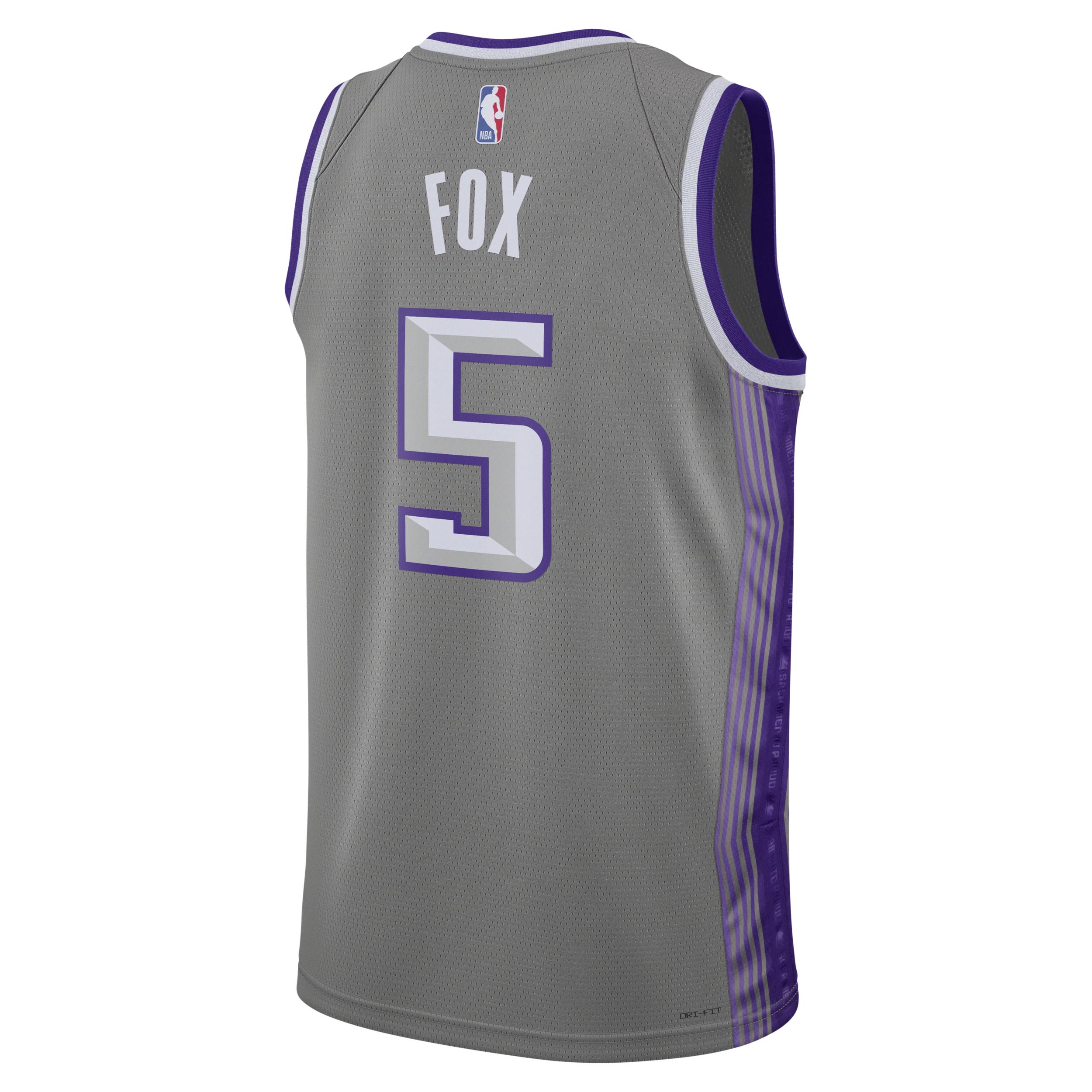 Nike De'aaron Fox Sacramento Kings City Edition Dri-fit Nba Swingman Jersey  In Grey, in Gray for Men
