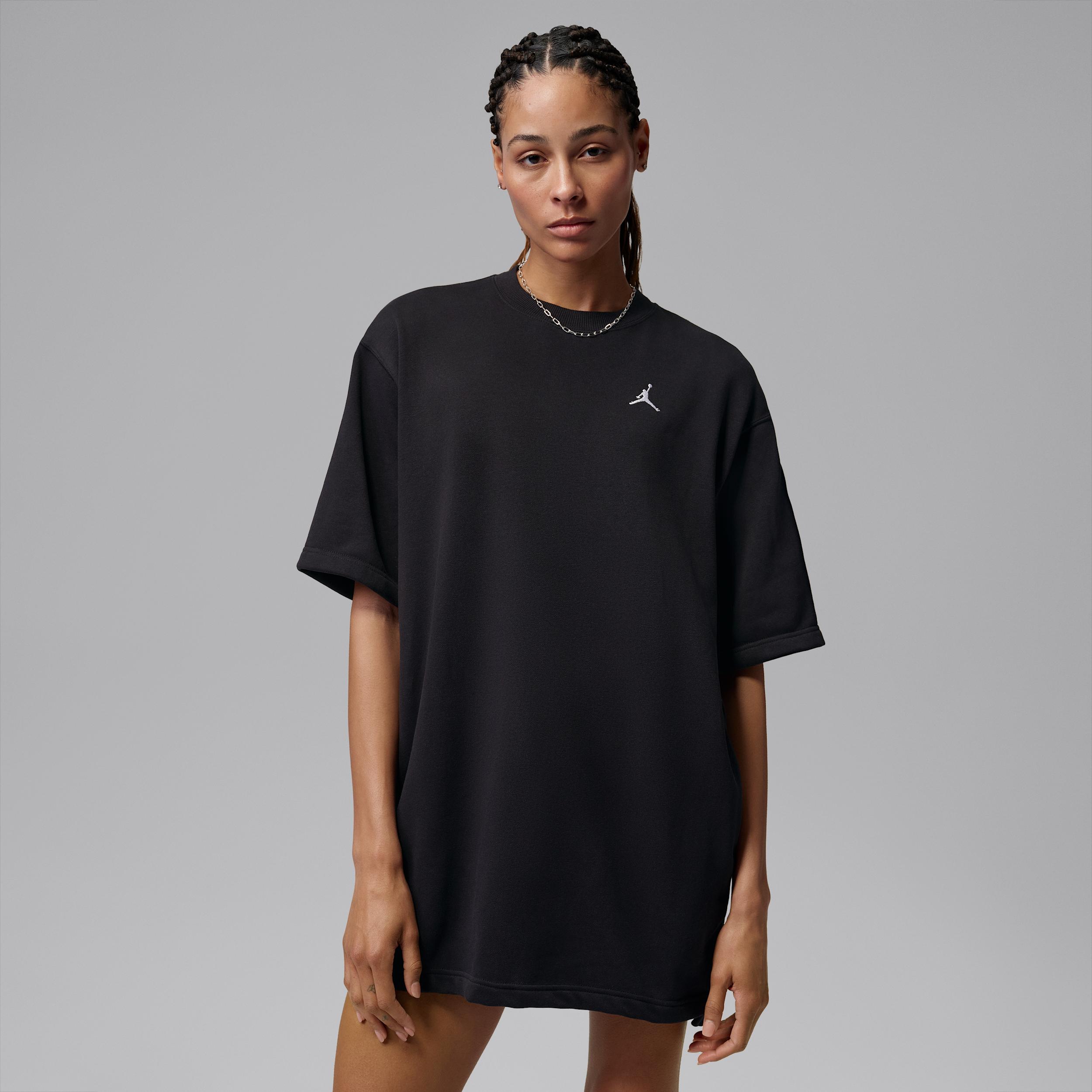 nike black t shirt dress Nike Brooklyn Fleece T-Shirt Dress in Black