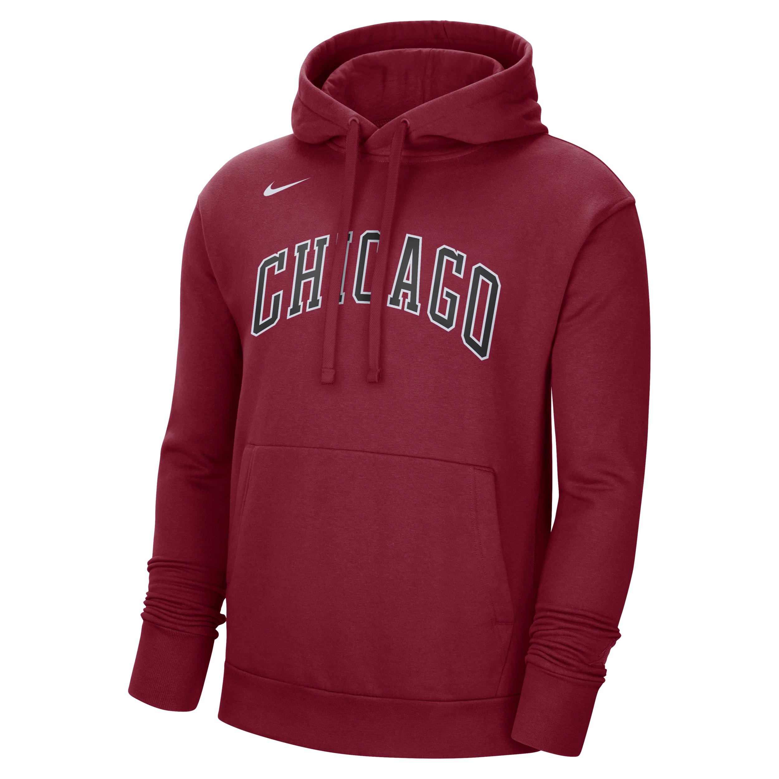 Nike Chicago Bulls City Edition Nba Fleece Pullover Hoodie Red for Men ...