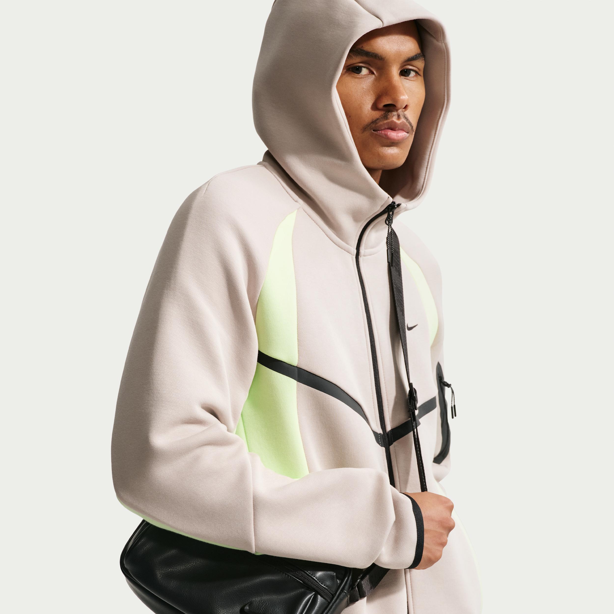 Nike Tech Color-Block Full-Zip Fleece Windrunner Jacket in Green