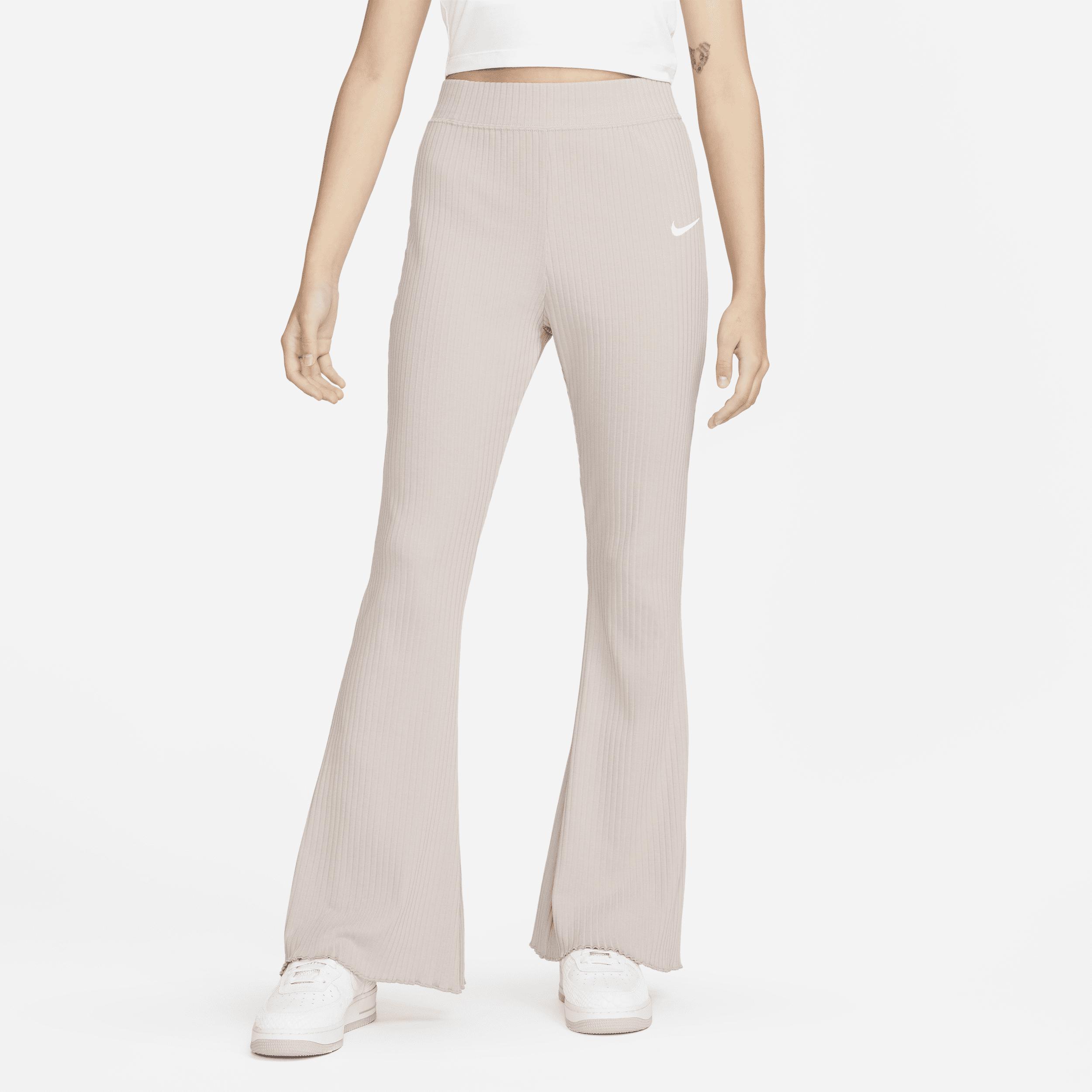 Nike Sportswear High-waisted Ribbed Jersey Pants In Brown, in Pink | Lyst