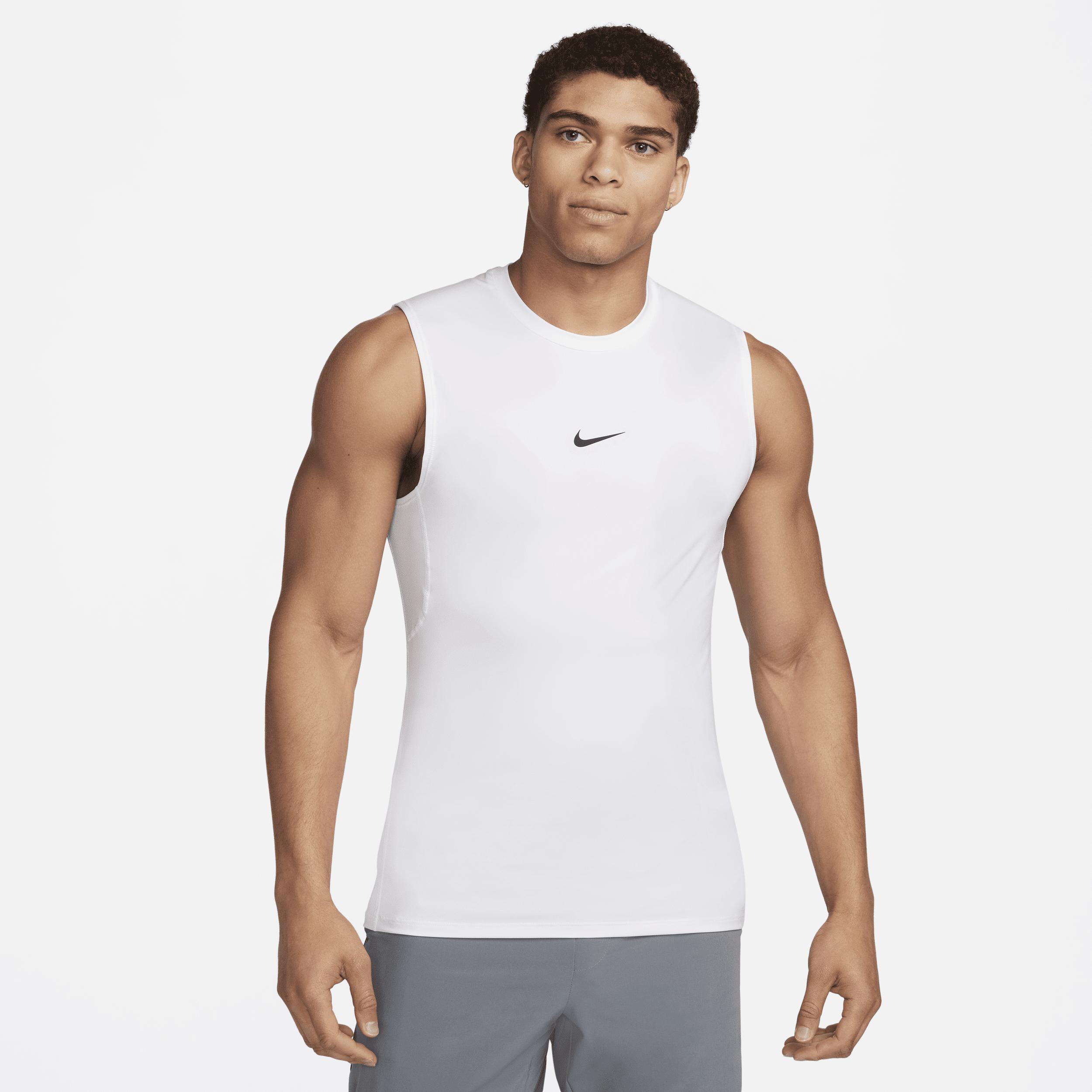 Nike Pro Dri-fit Slim Sleeveless Top in White for Men | Lyst