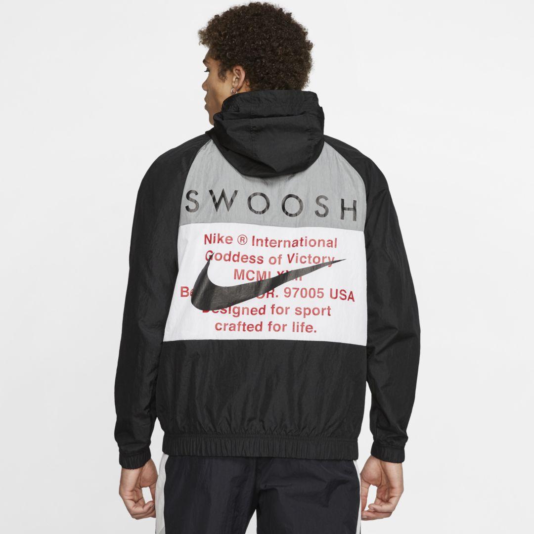 Nike Sportswear Swoosh Woven Hooded Jacket in Black for Men | Lyst Nike Sportswear Swoosh Woven Hooded Jacket in Black for Men | Lyst