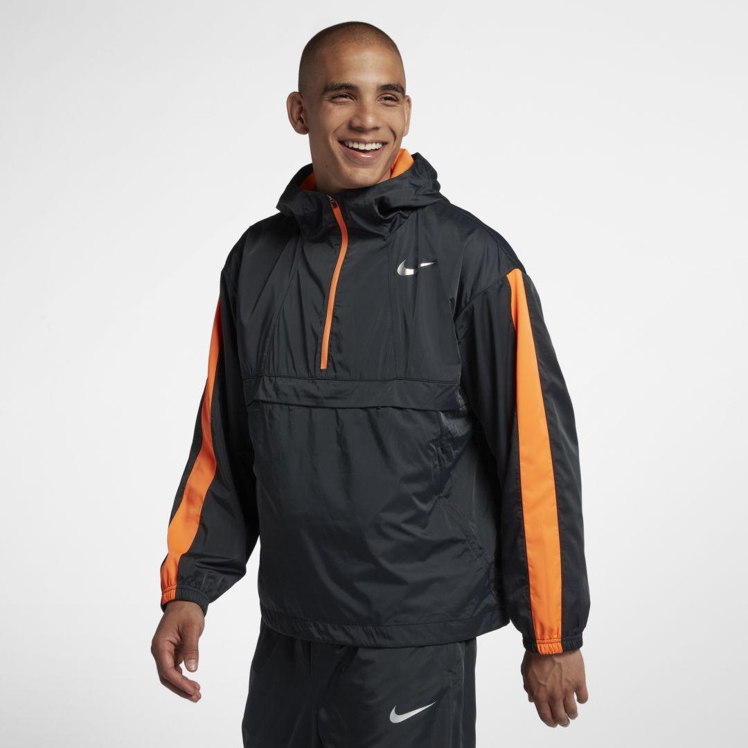 Nike Repel Anorak Running Track Jacket in Black for Men | Lyst