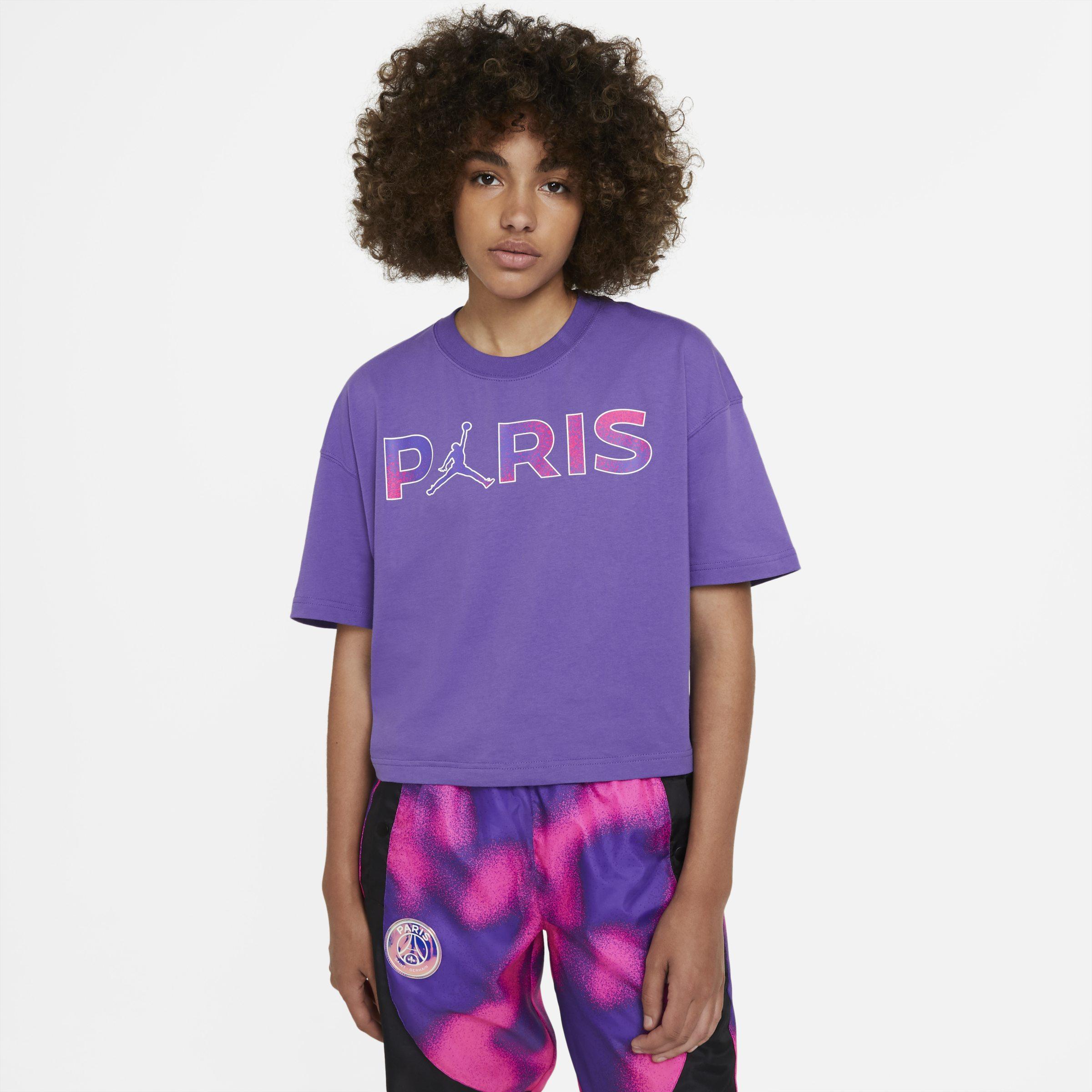 T-shirt a manica corta Paris Saint-Germain di Nike in Viola | Lyst