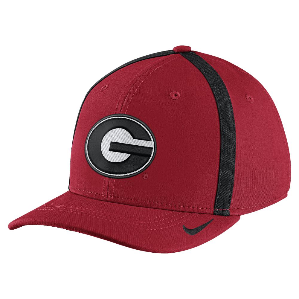 Nike Synthetic College Aerobill Swoosh Flex Fitted Hat in Red