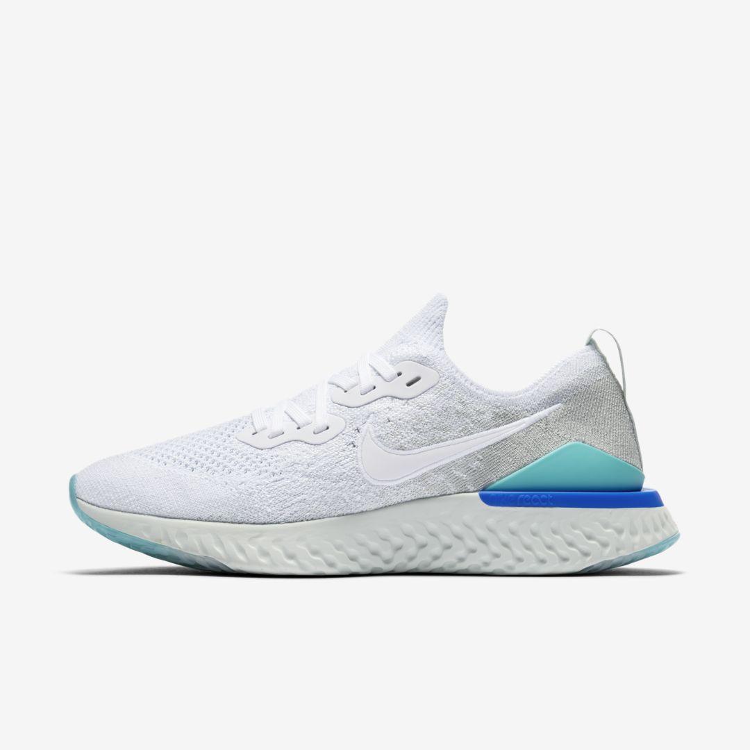 white nike epic react flyknit