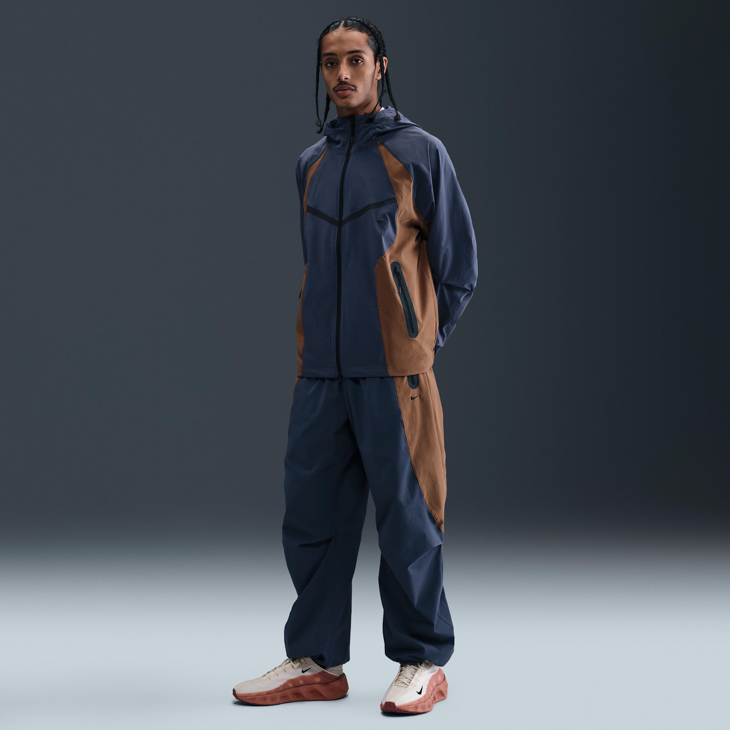 Nike Tech Dri-Fit Woven Color-Block Oversized Pants in Blue for