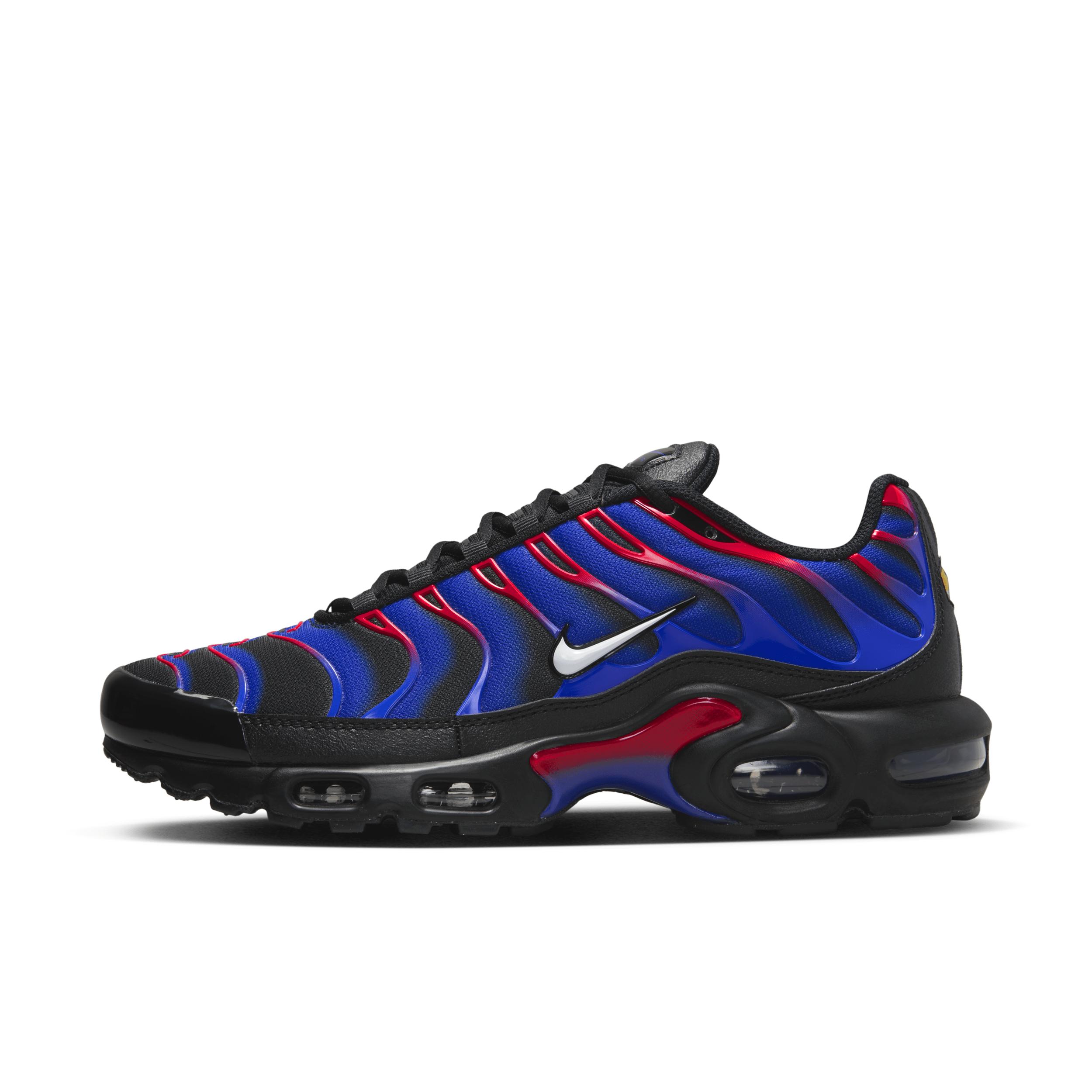 blue and black air max plus