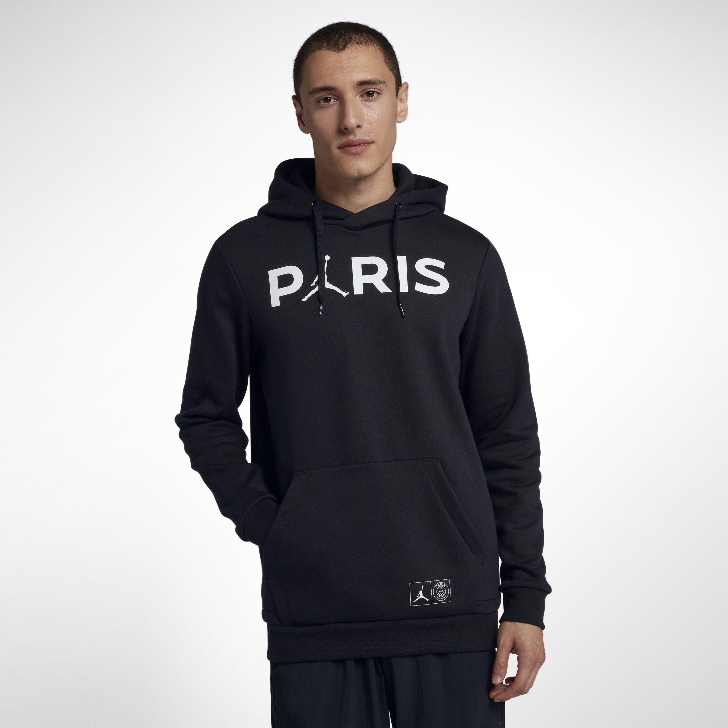 Nike Paris Saint-germain Jumpman Pullover Hoodie in Black for Men | Lyst UK