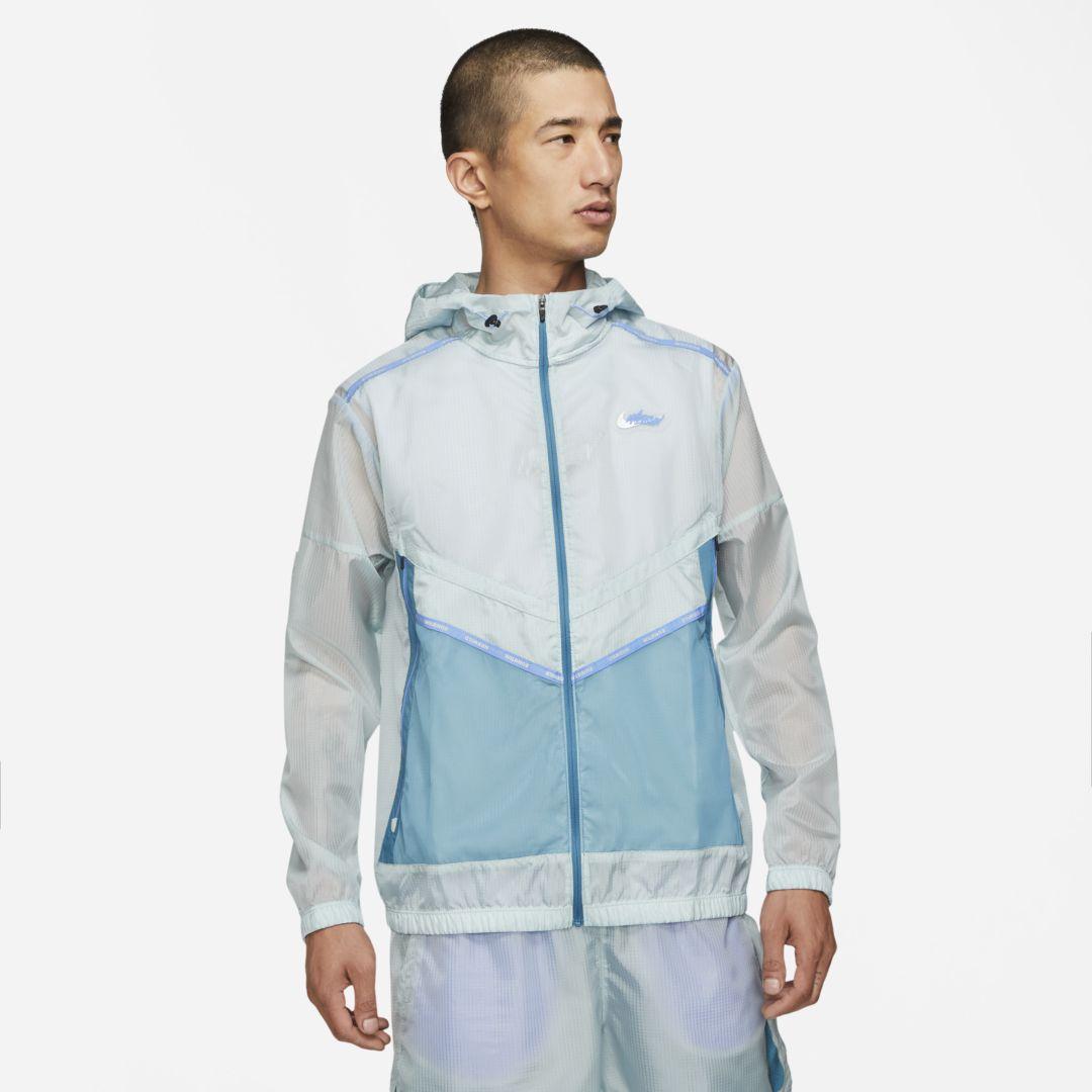 Nike Repel Wild Run Windrunner Graphic Running Jacket in Blue for 