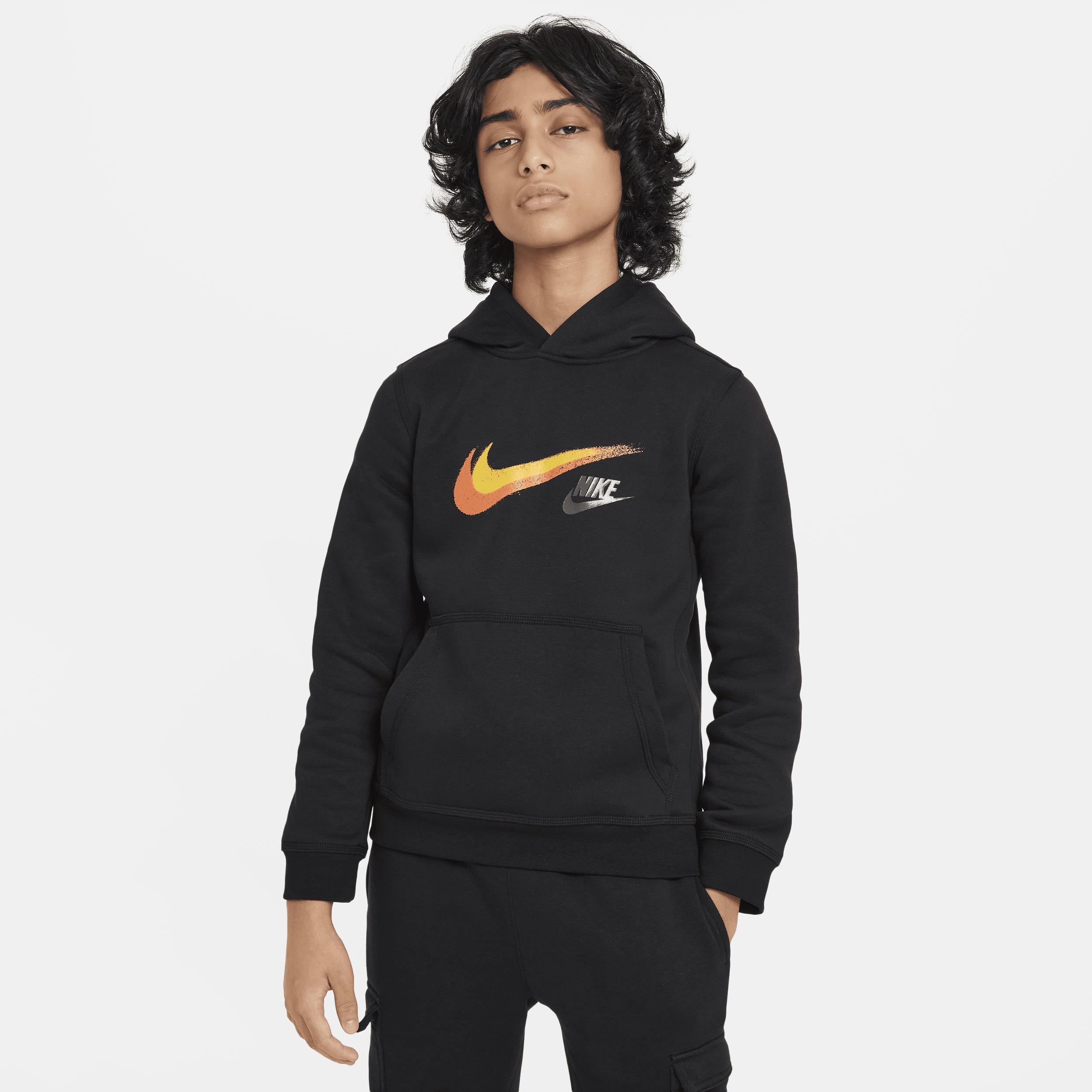 Nike Sportswear Older Kids Boys Fleece Pullover Graphic Hoodie in Black for Men Lyst UK