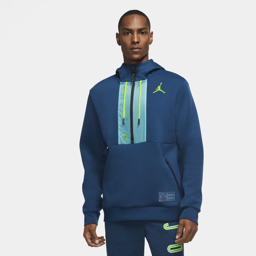 Nike Jordan Air Men's Fleece Pullover Hoodie in Blue for Men - Lyst