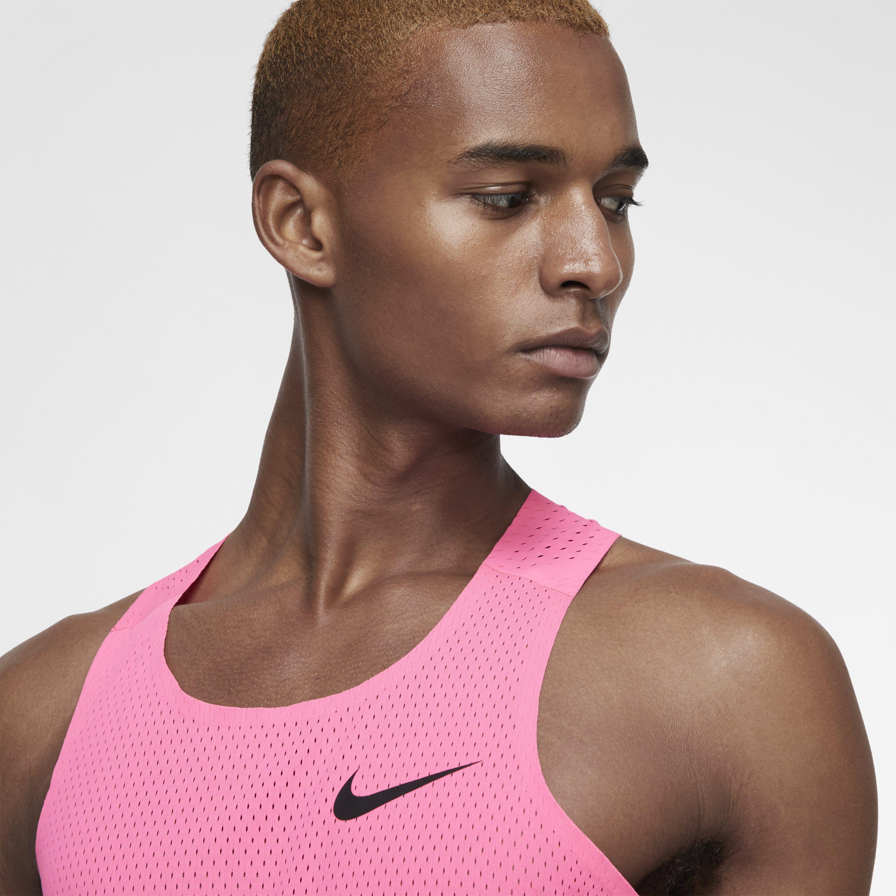 Nike Aeroswift Running Singlet in Pink for Men - Lyst