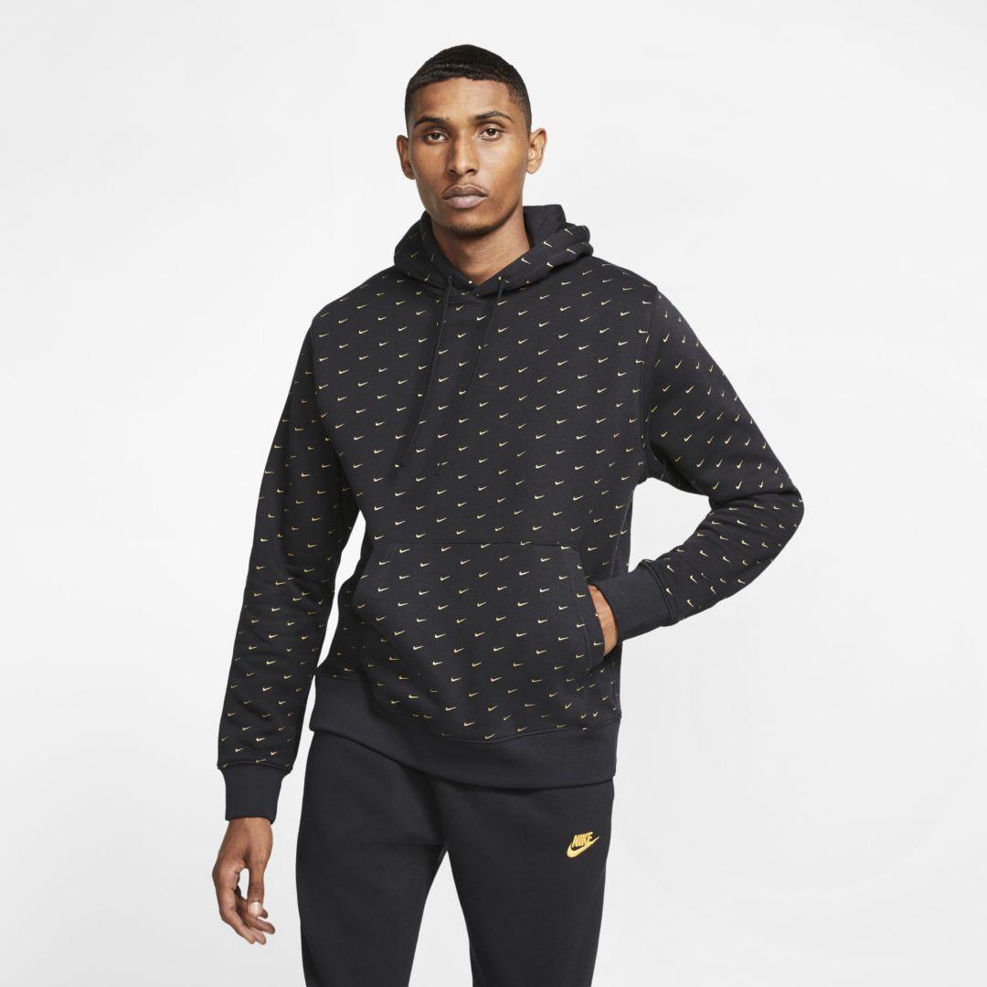Nike Sportswear Swoosh Pullover Hoodie in Black for Men | Lyst