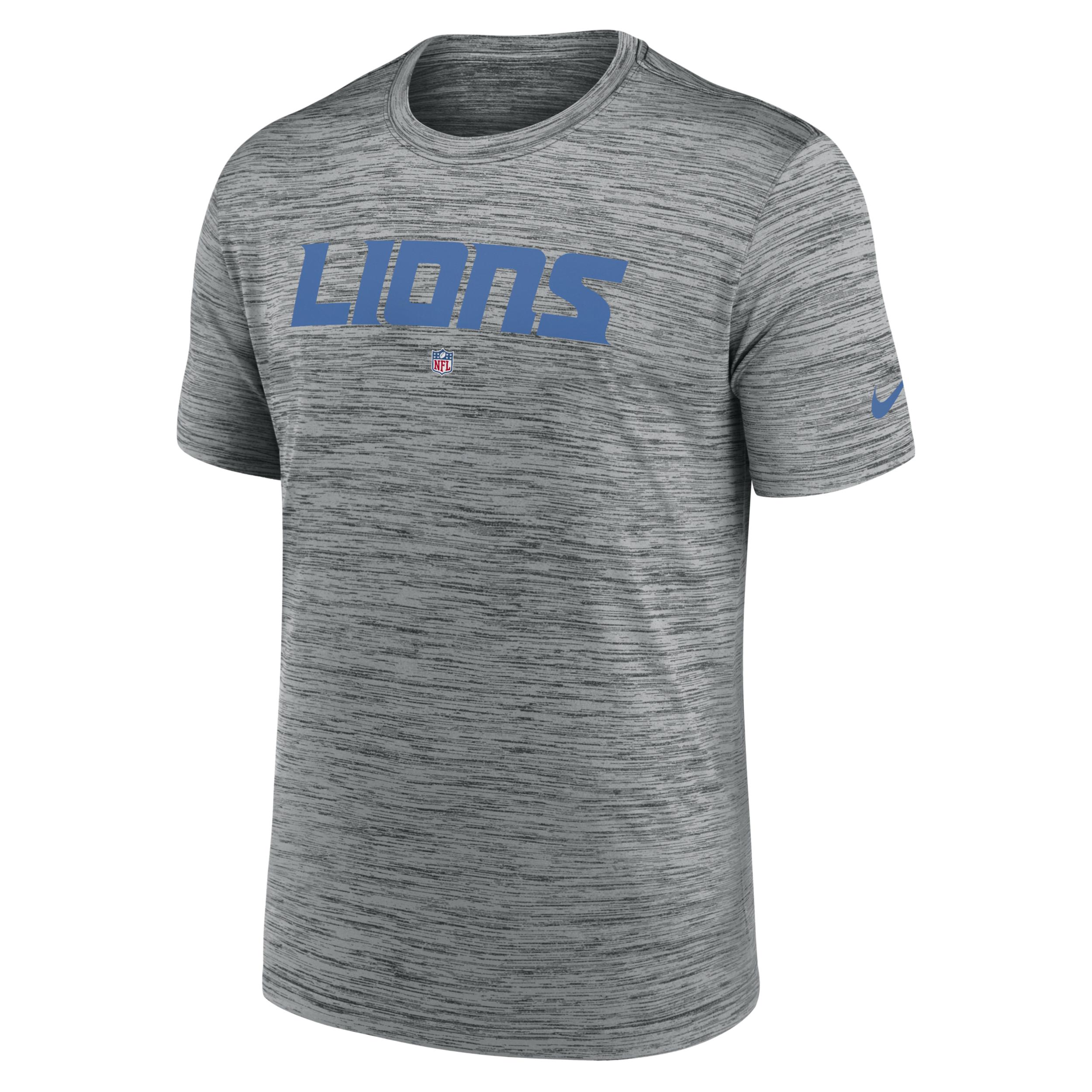 Detroit Lions Nike Sideline Velocity Athletic Stack Performance Long Sleeve  T-Shirt - Anthracite