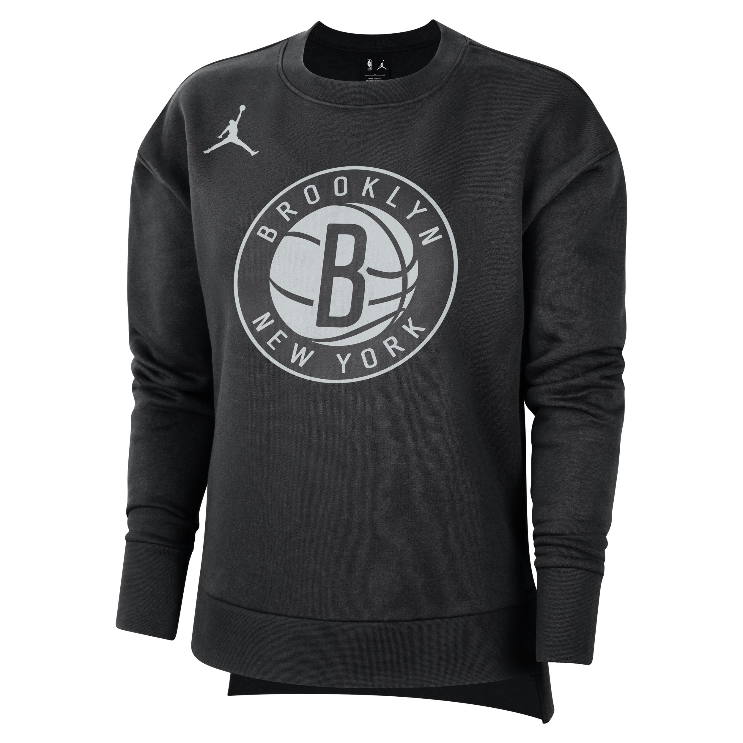 Nike Brooklyn Nets Courtside Statement Edition Jordan Nba Crew-neck Fleece  Sweatshirt In Black, in Gray | Lyst